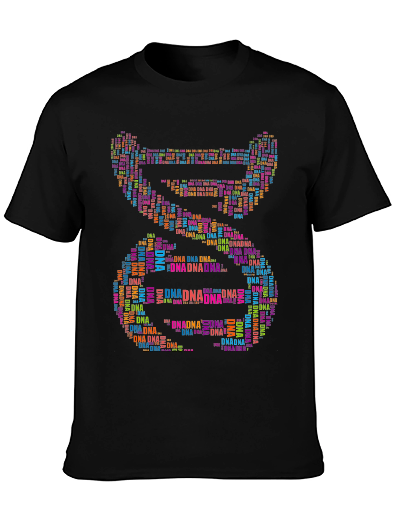 DNA Graphic Print Black T-Shirt