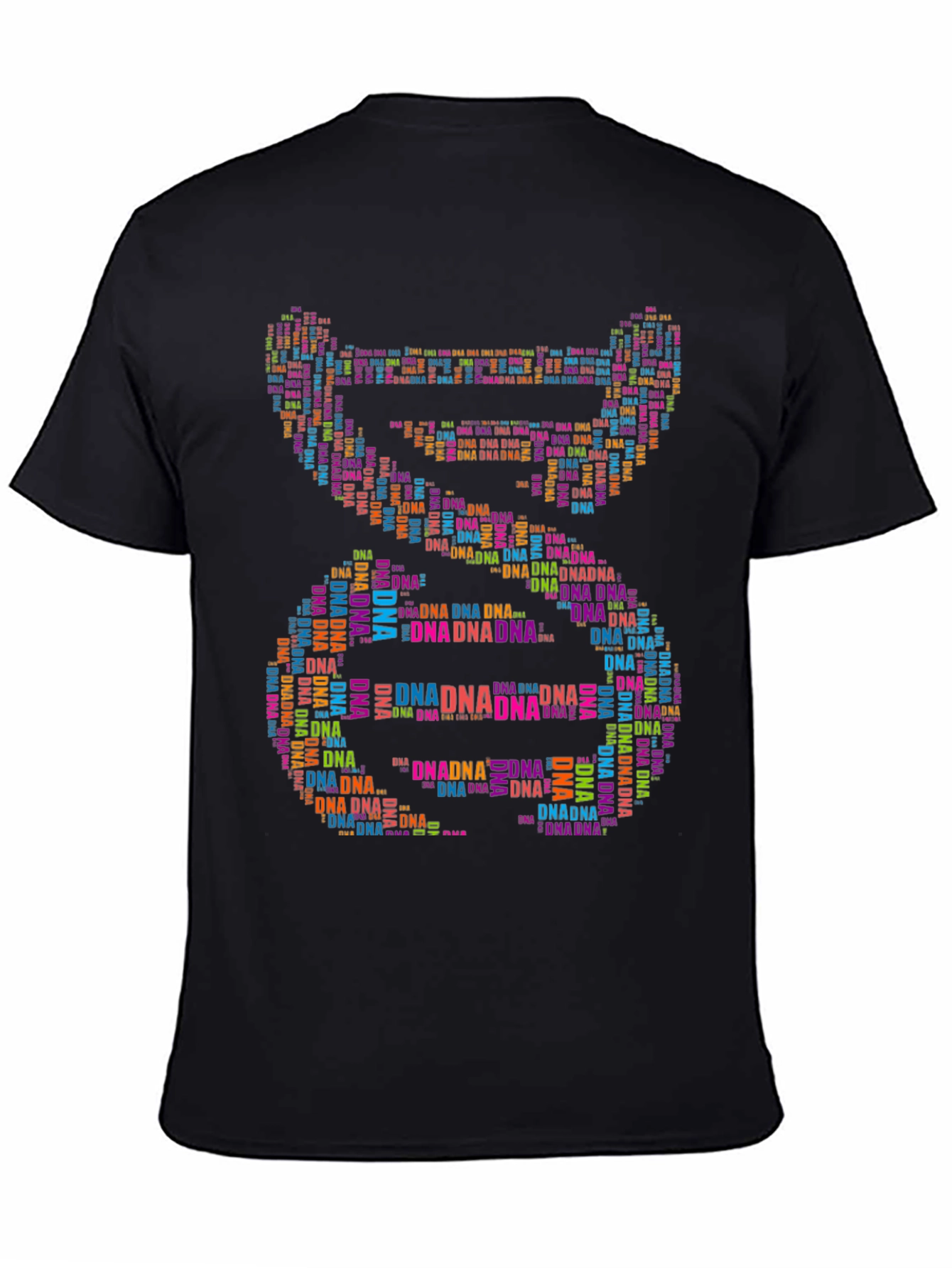 DNA Graphic Print Black T-Shirt