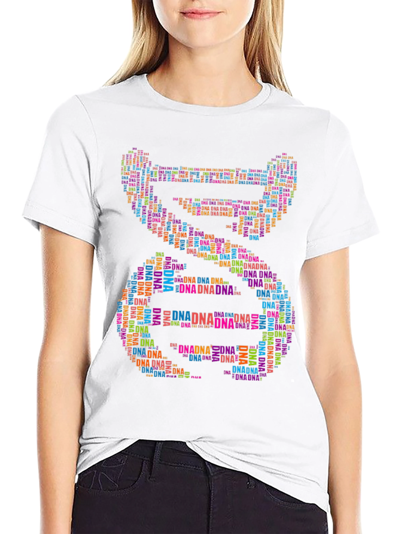 DNA Graphic Print Black T-Shirt