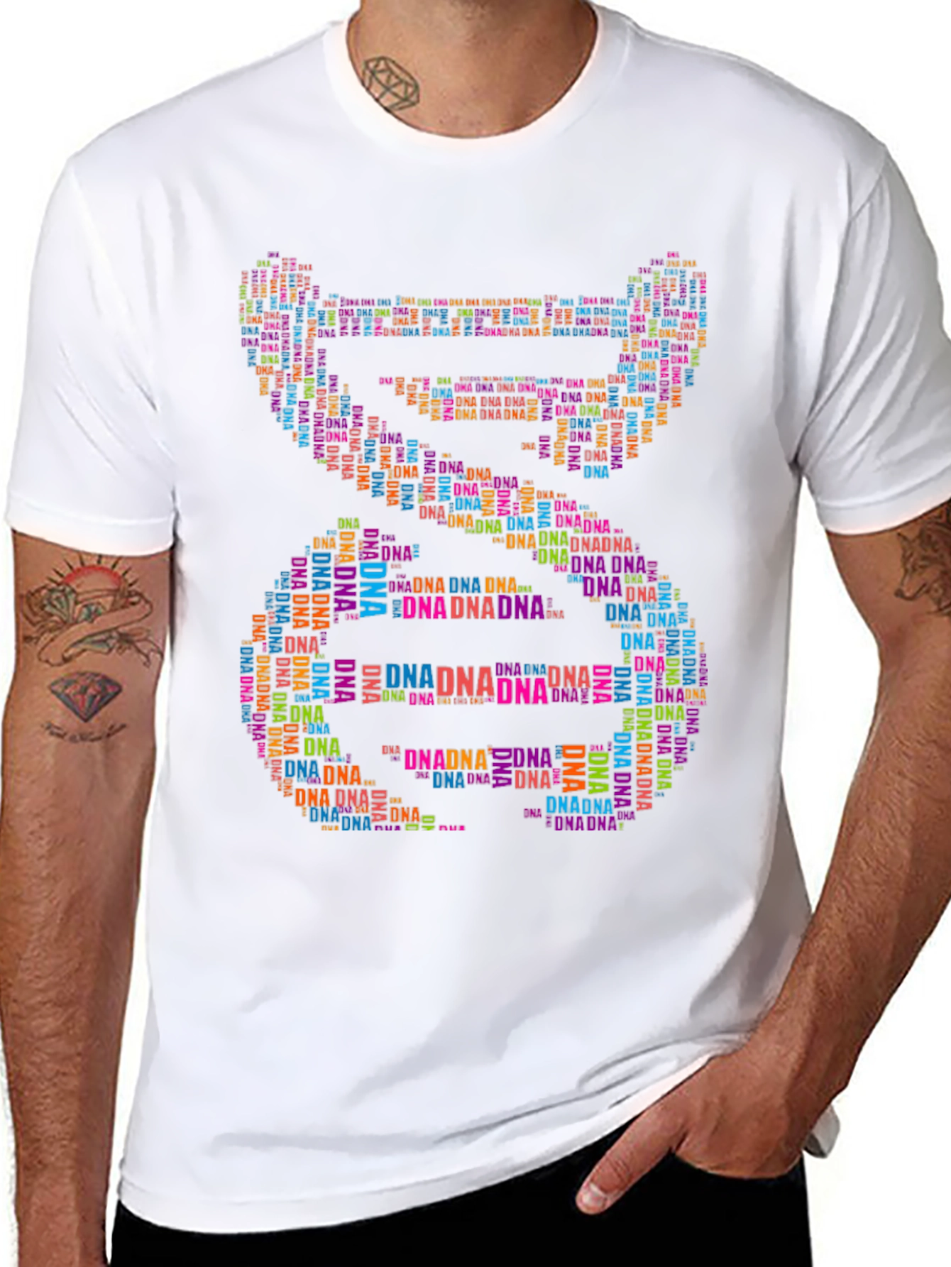 DNA Graphic Print Black T-Shirt