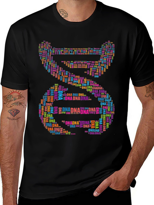 DNA Graphic Print Black T-Shirt