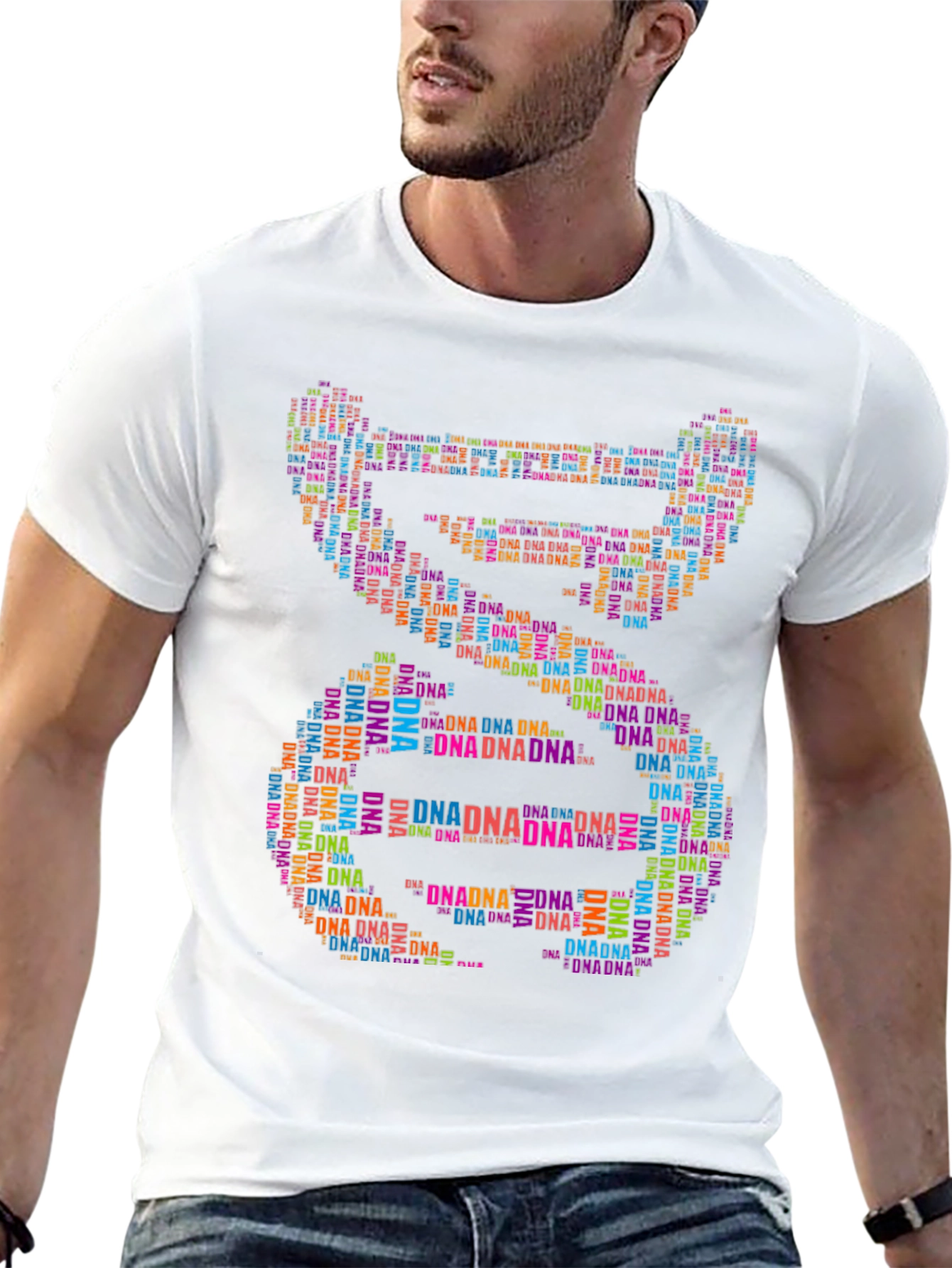 DNA Graphic Print Black T-Shirt