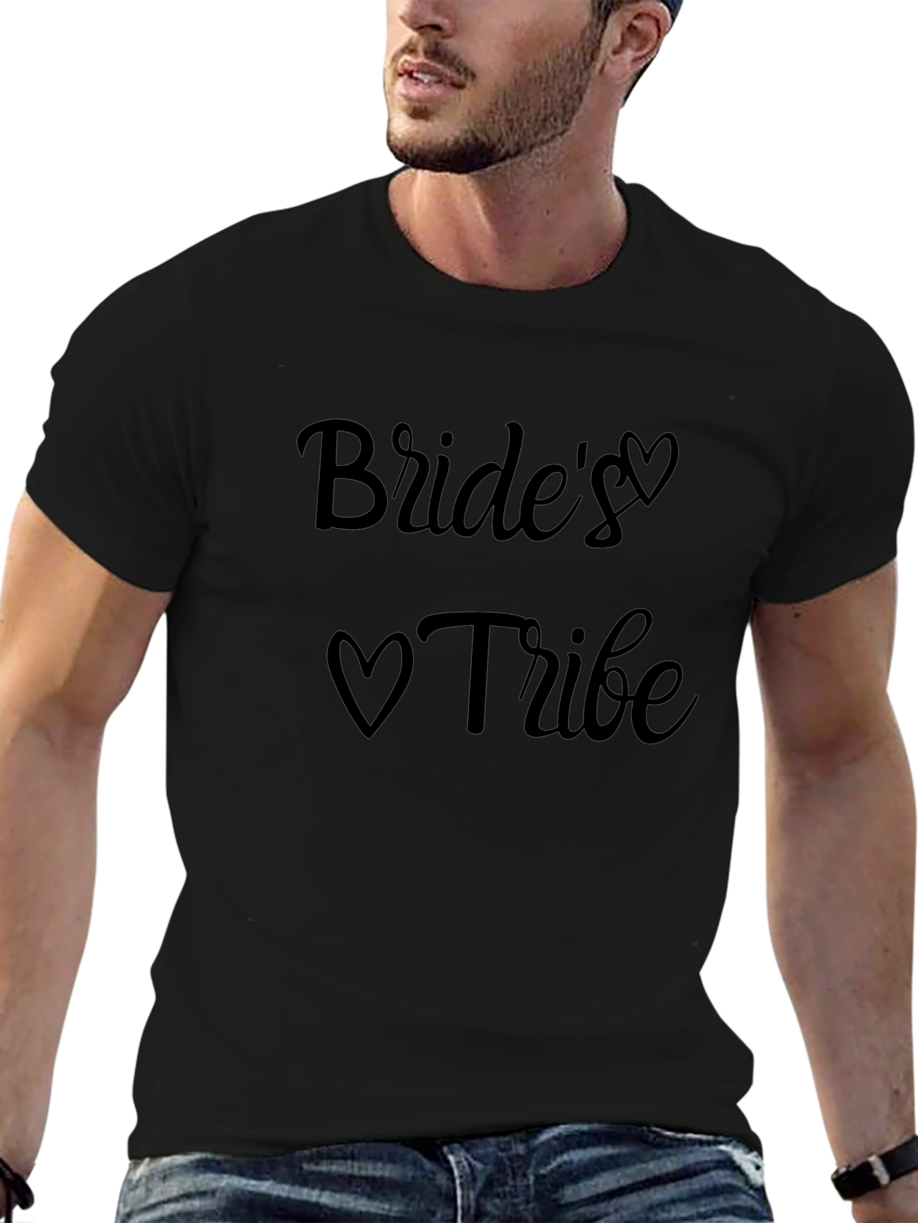 Brides Tribe Heart Graphic Black T-Shirt