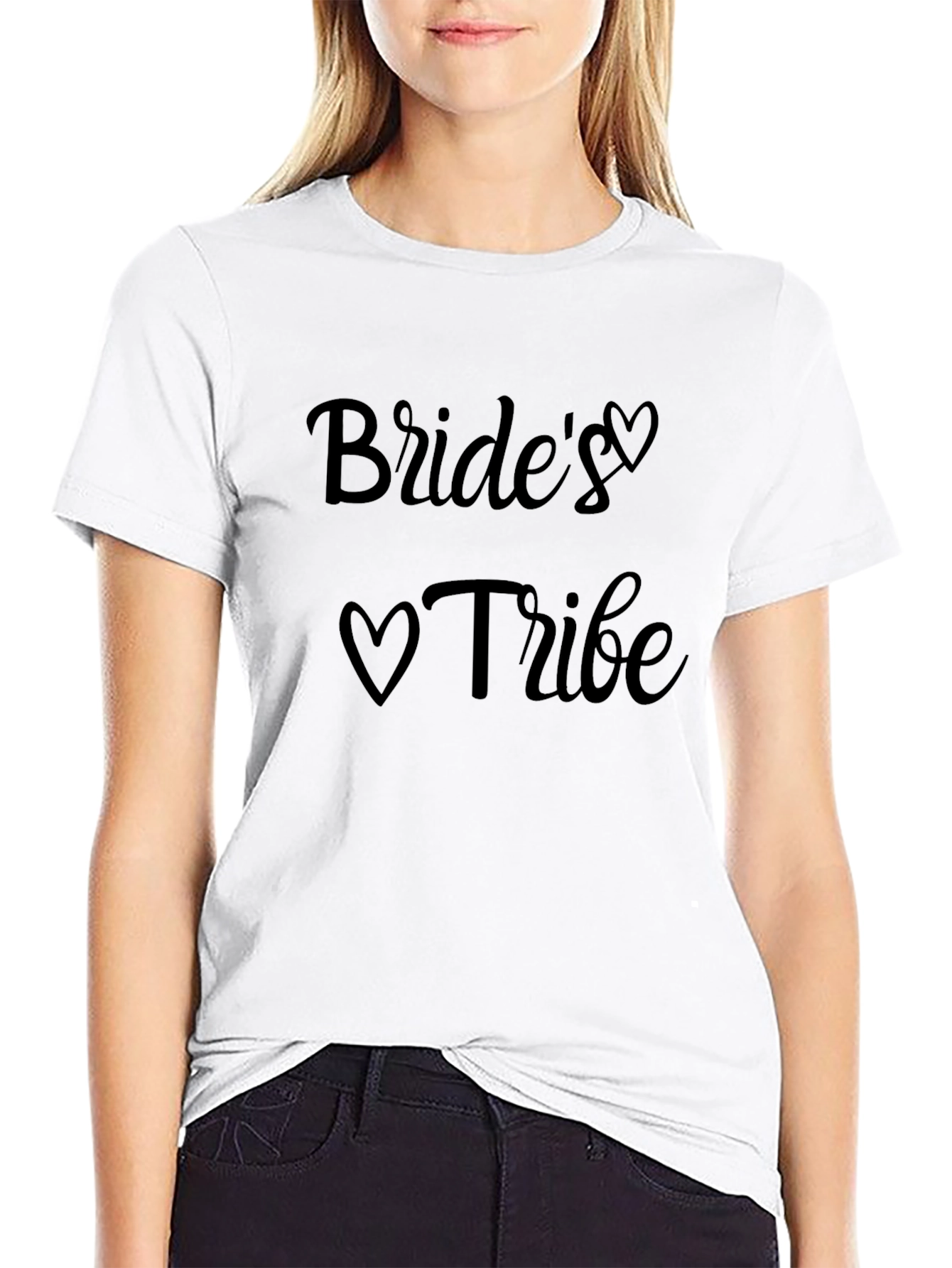 Brides Tribe Heart Graphic Black T-Shirt