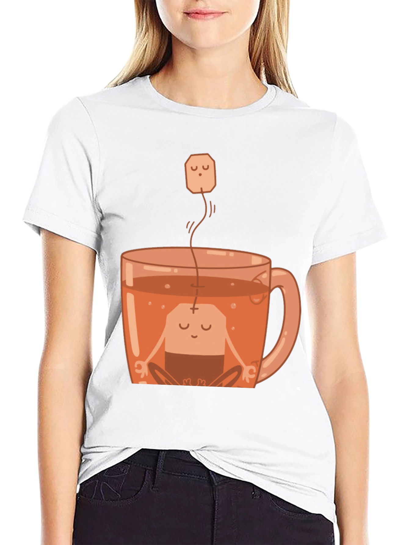 Zen Tea Shirt: Meditating Tea Bag in Cup