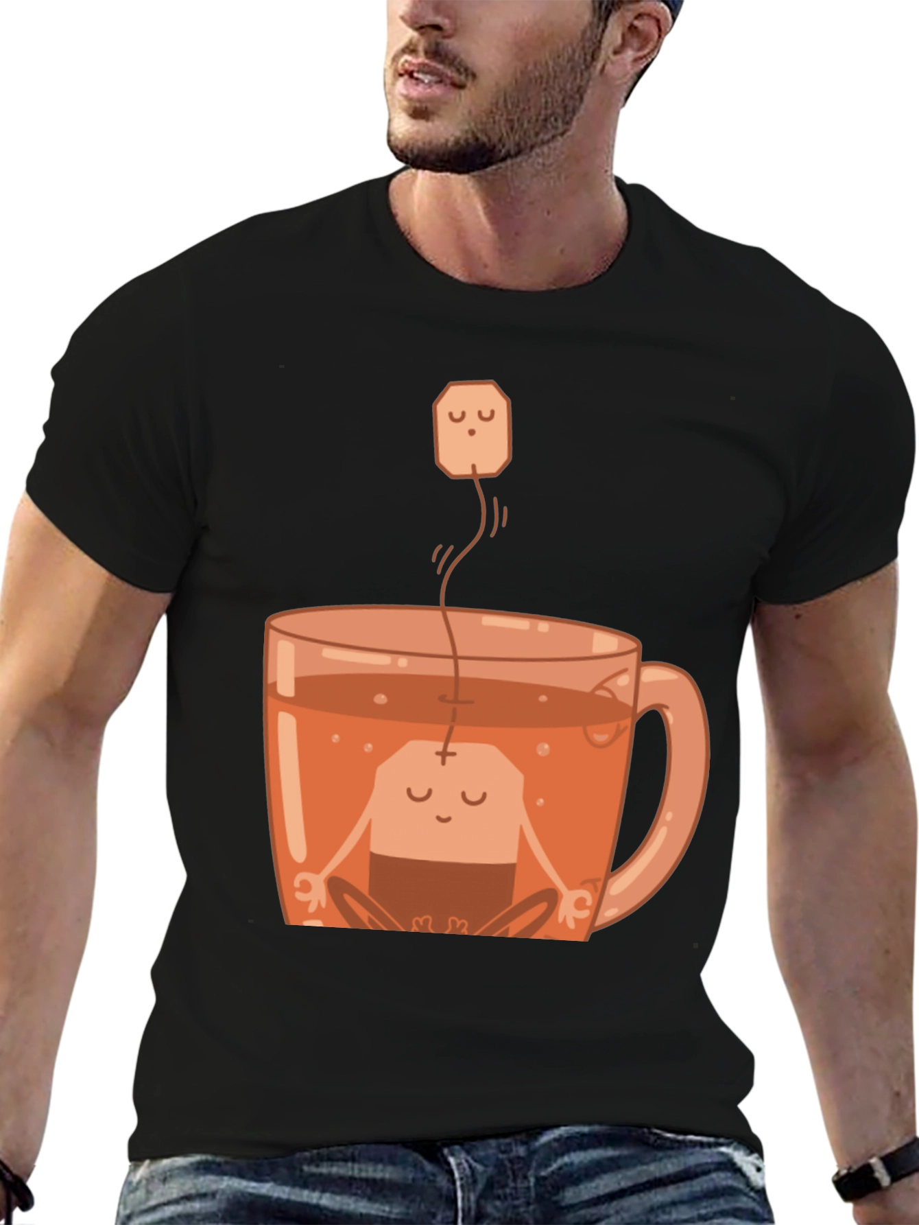 Zen Tea Shirt: Meditating Tea Bag in Cup