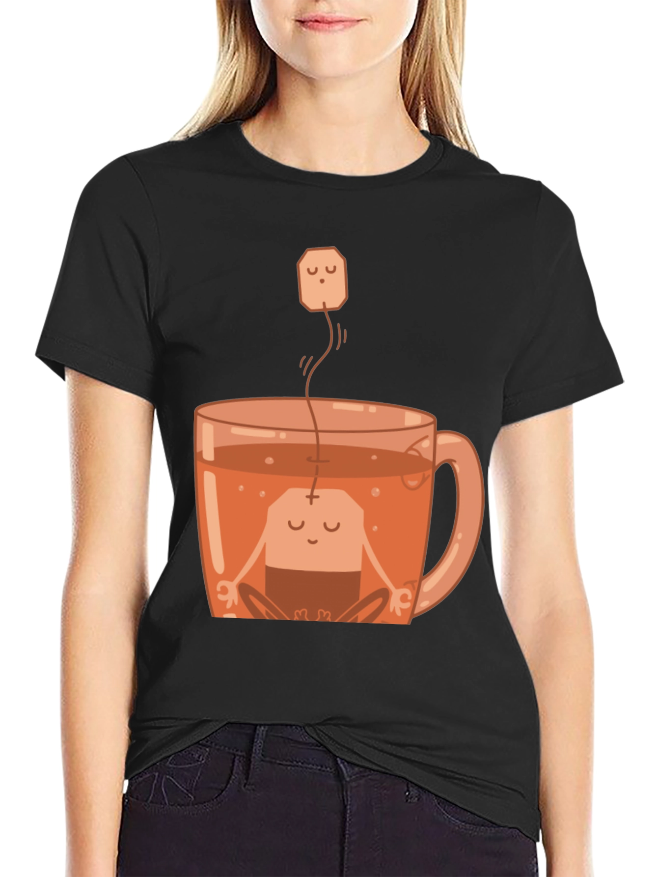 Zen Tea Shirt: Meditating Tea Bag in Cup