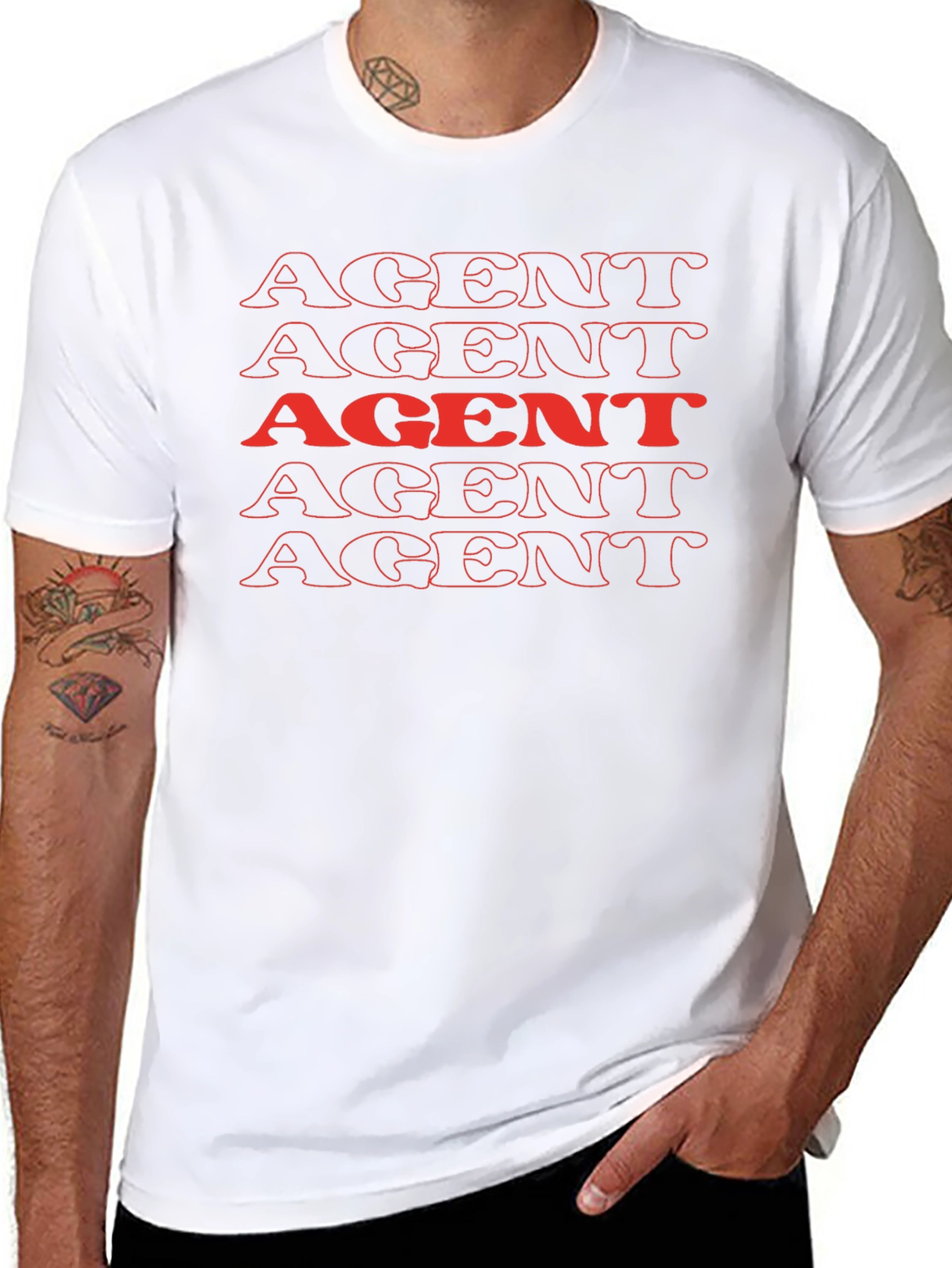AGENT Stacked Graphic Tee - Bold & Unique!