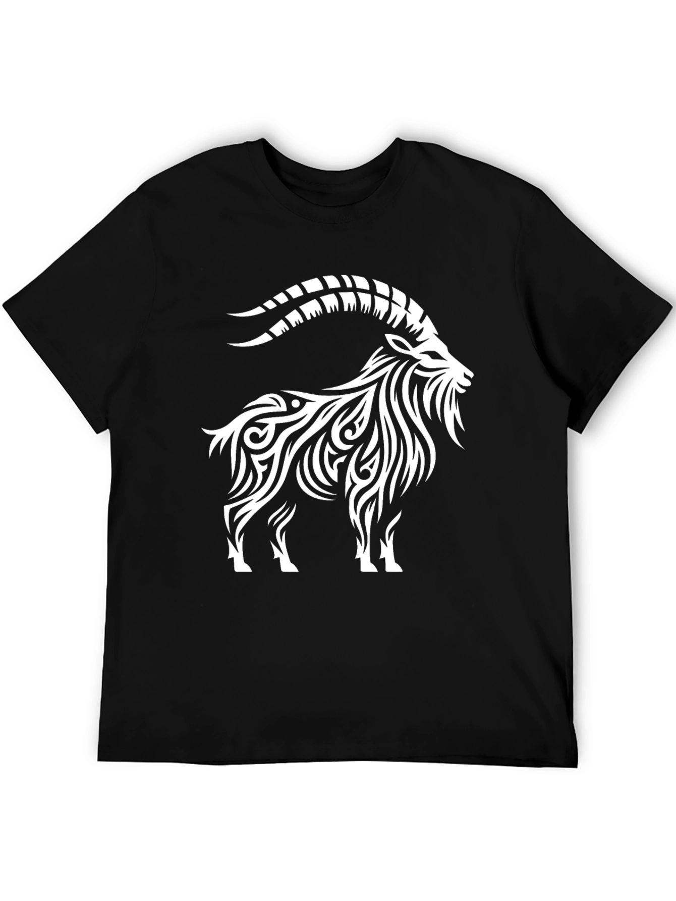 Capricorn Tribal Art Black T-Shirt