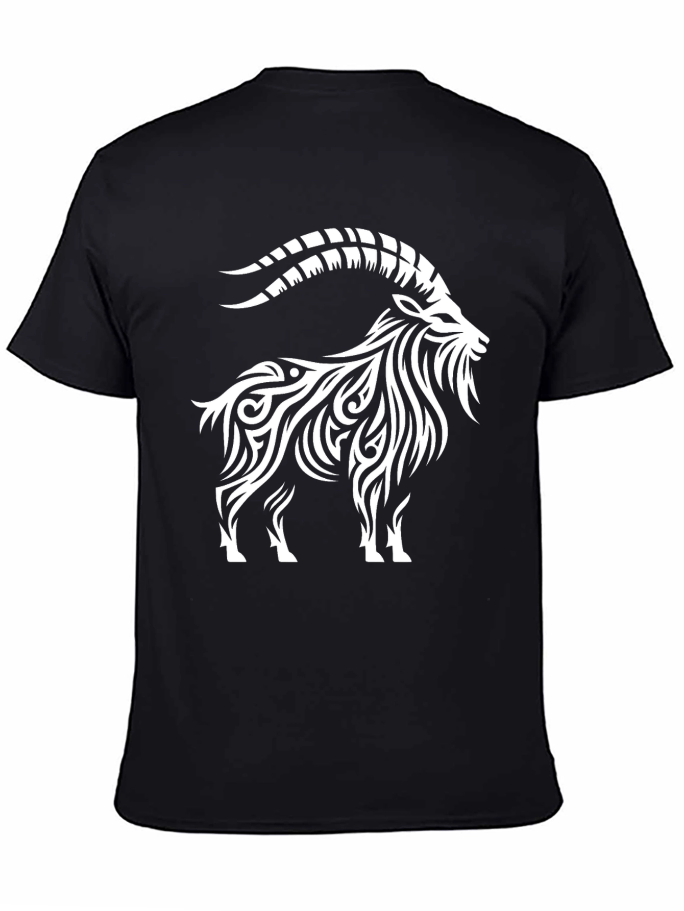 Capricorn Tribal Art Black T-Shirt