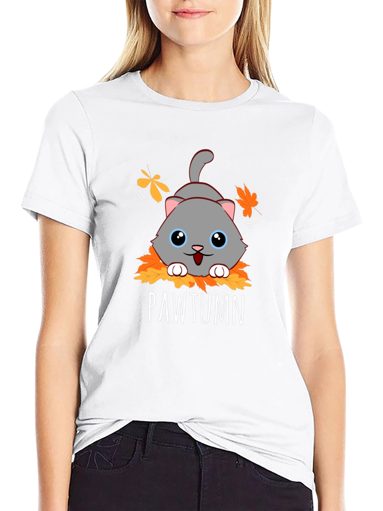 Pawtumn Cat Graphic T-Shirt