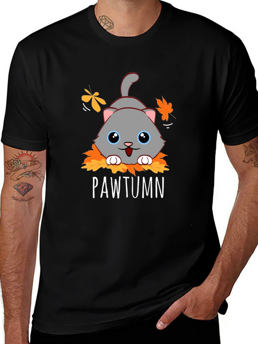 Pawtumn Cat Graphic T-Shirt
