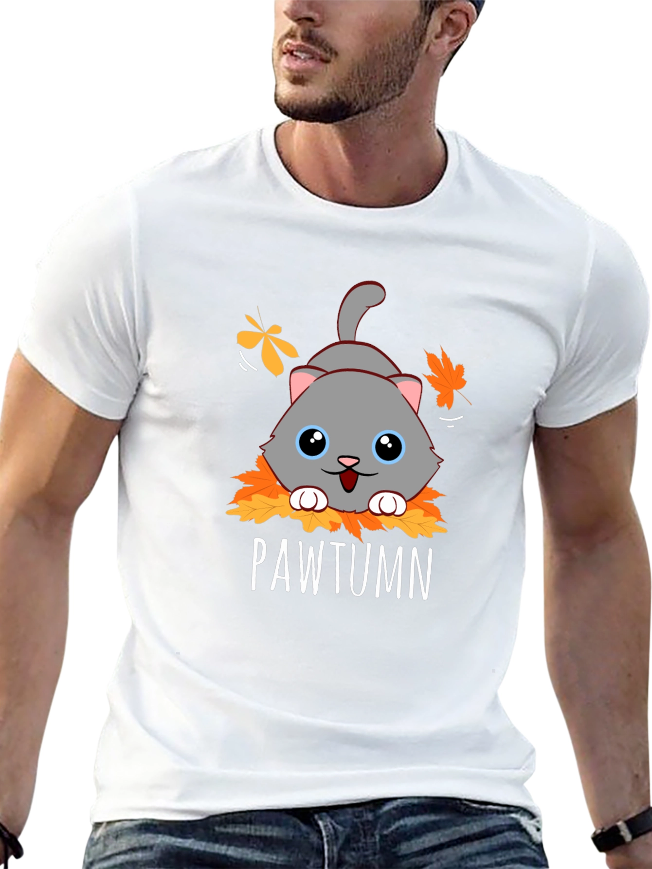 Pawtumn Cat Graphic T-Shirt