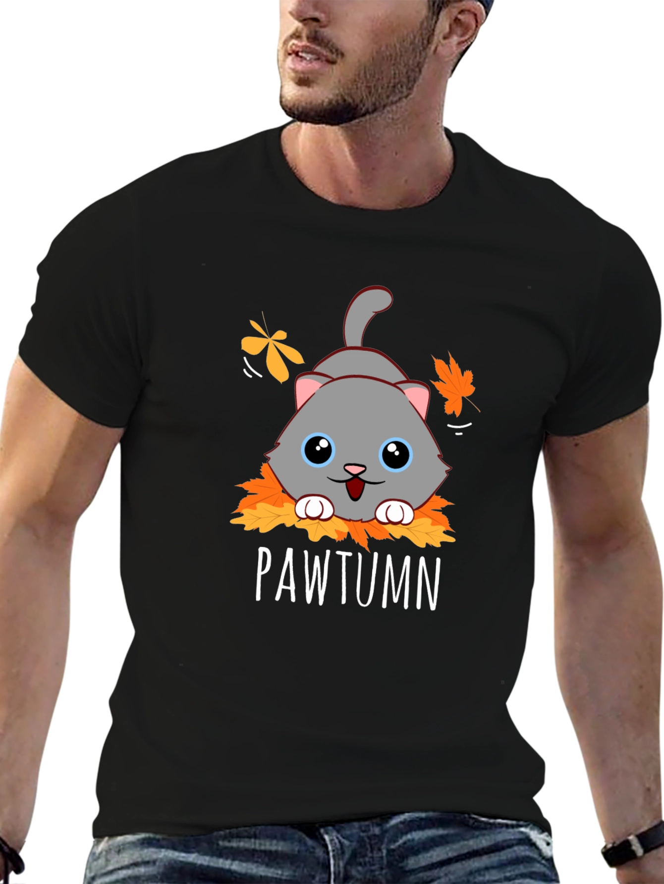 Pawtumn Cat Graphic T-Shirt