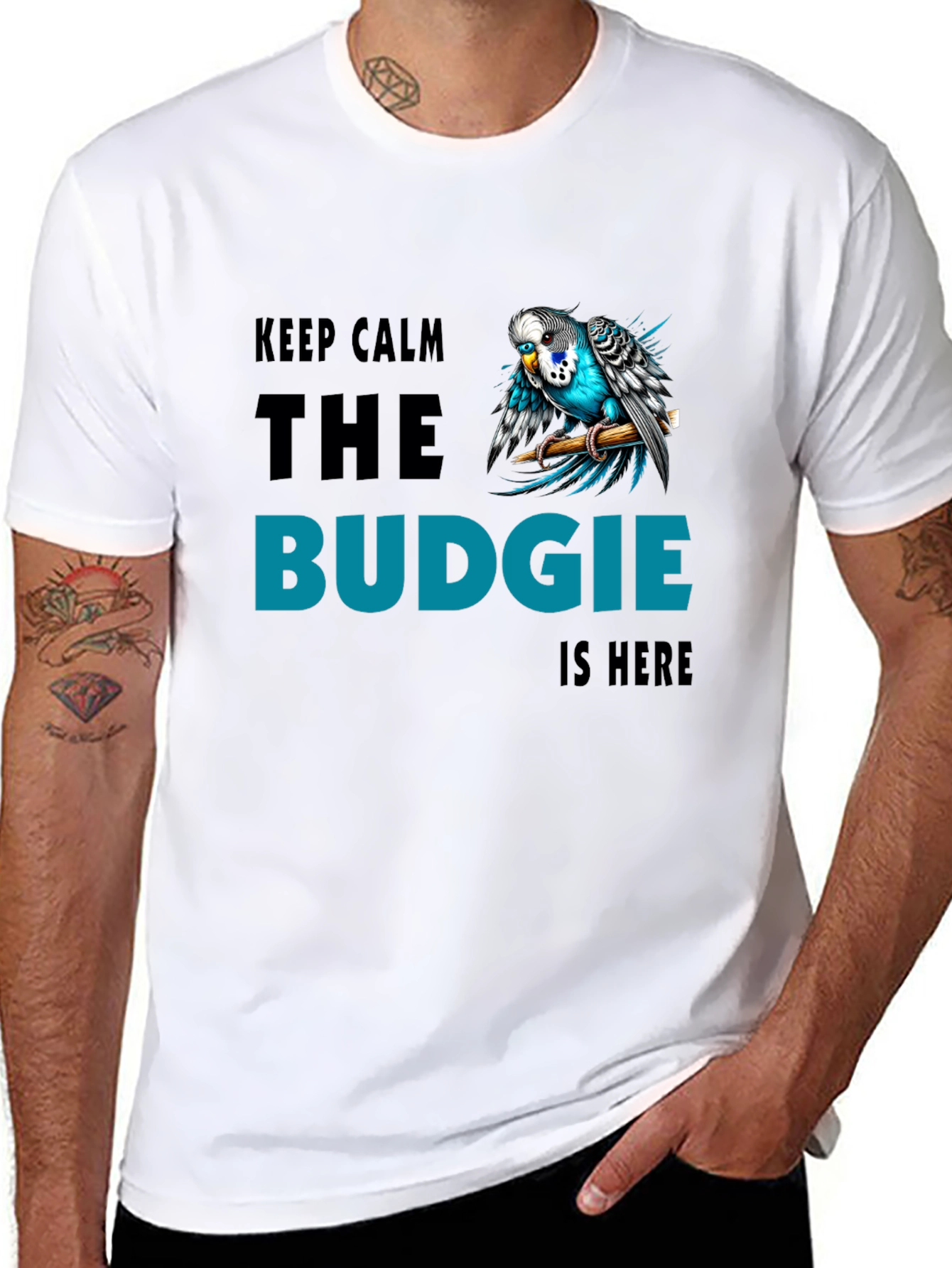 Keep Calm Budgie T-Shirt - Bird Lover Tee