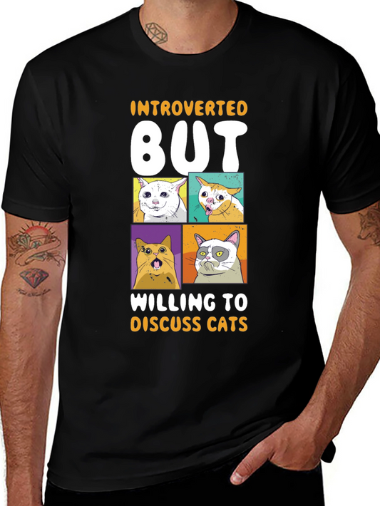 Introverted But Willing to Discuss Cats T-Shirt