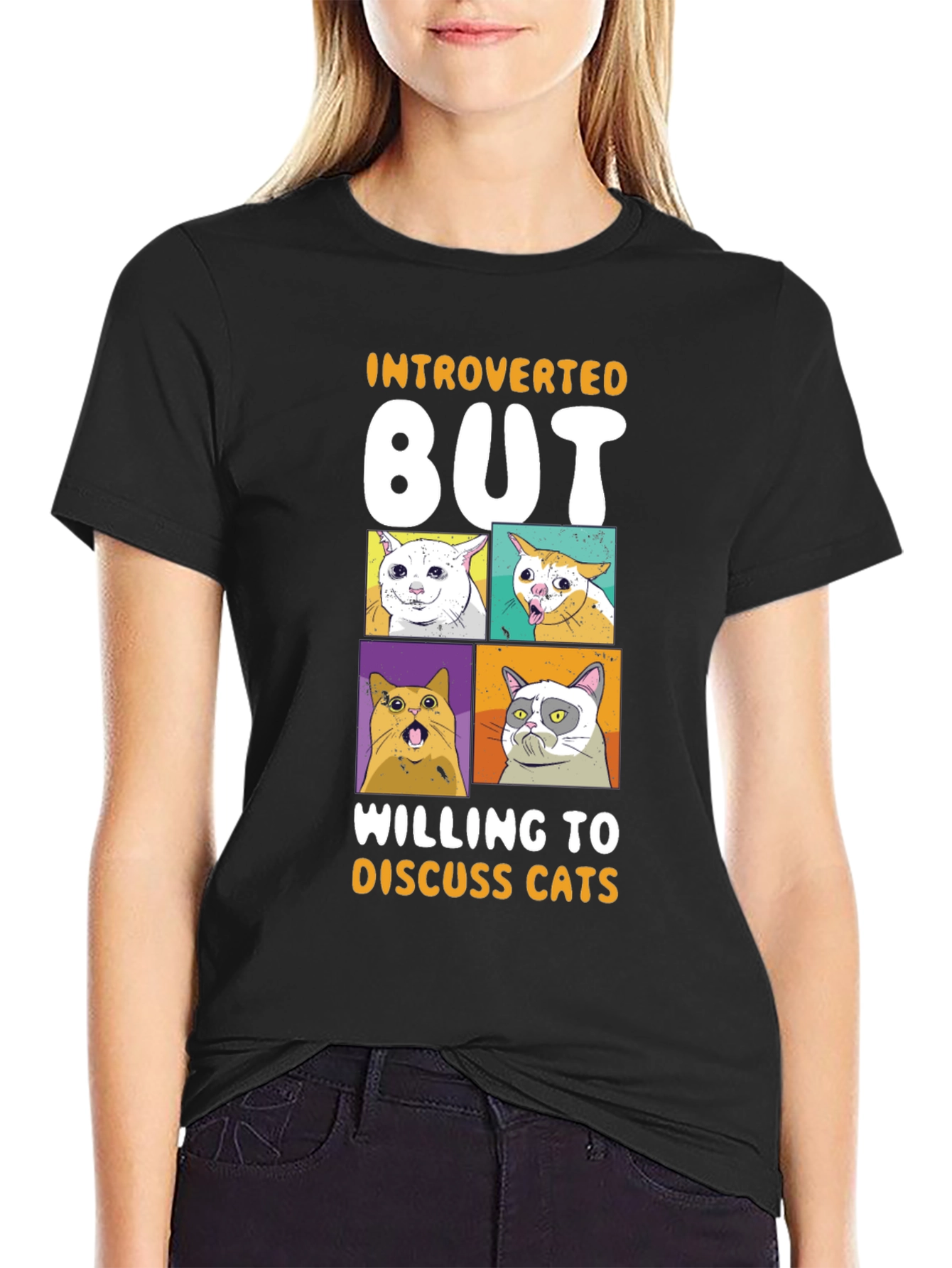 Introverted But Willing to Discuss Cats T-Shirt