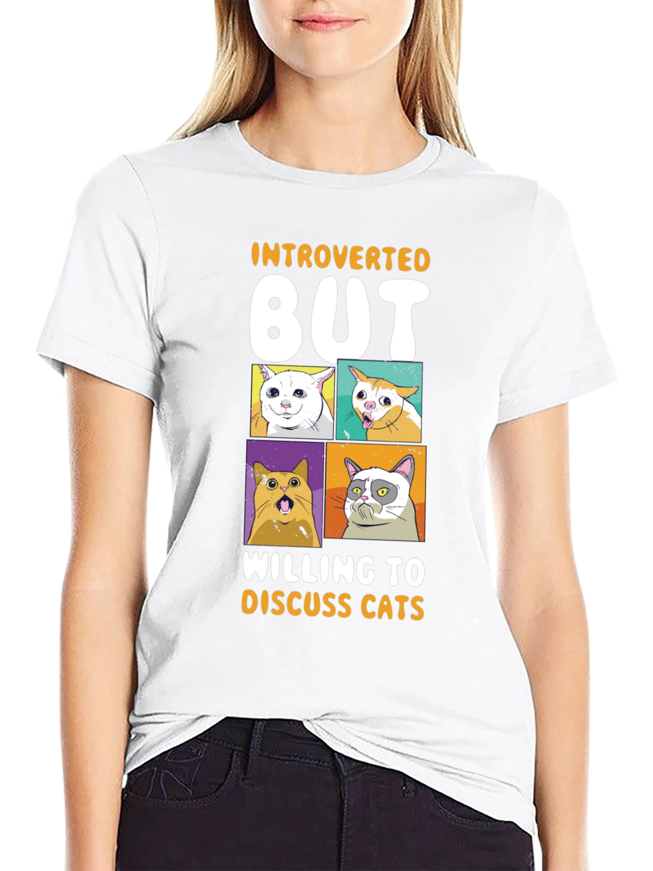 Introverted But Willing to Discuss Cats T-Shirt