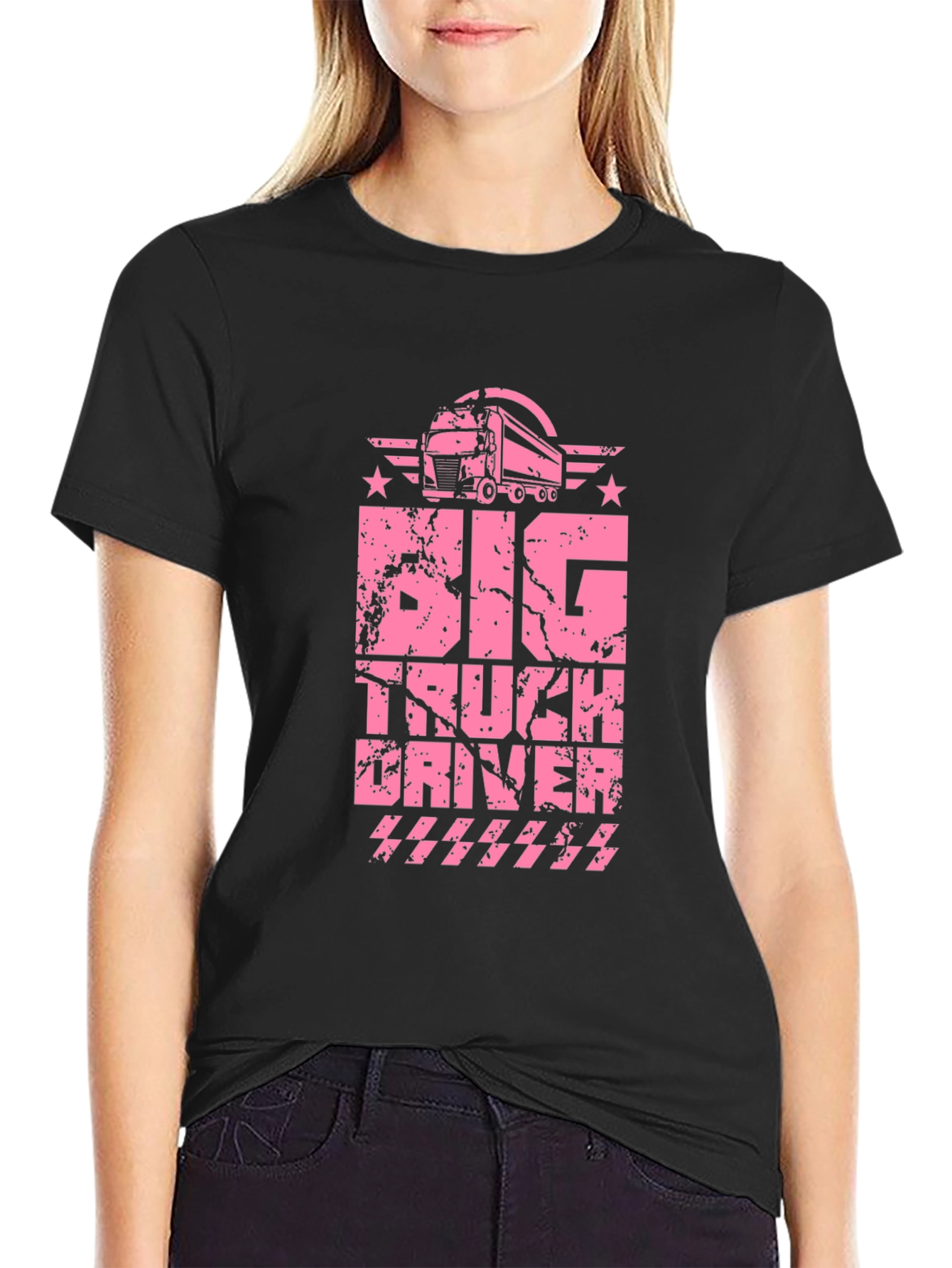 Big Truck Driver Black T-Shirt