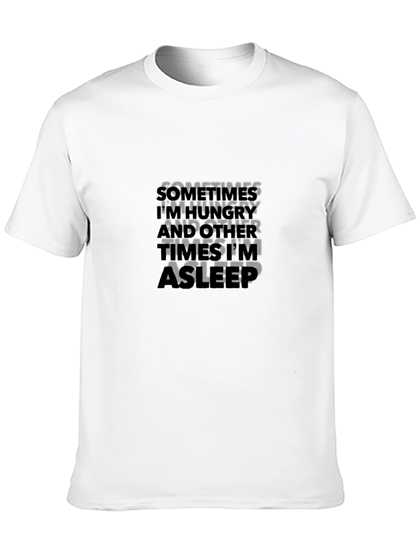 Funny Hungry/Asleep Black Graphic Tee