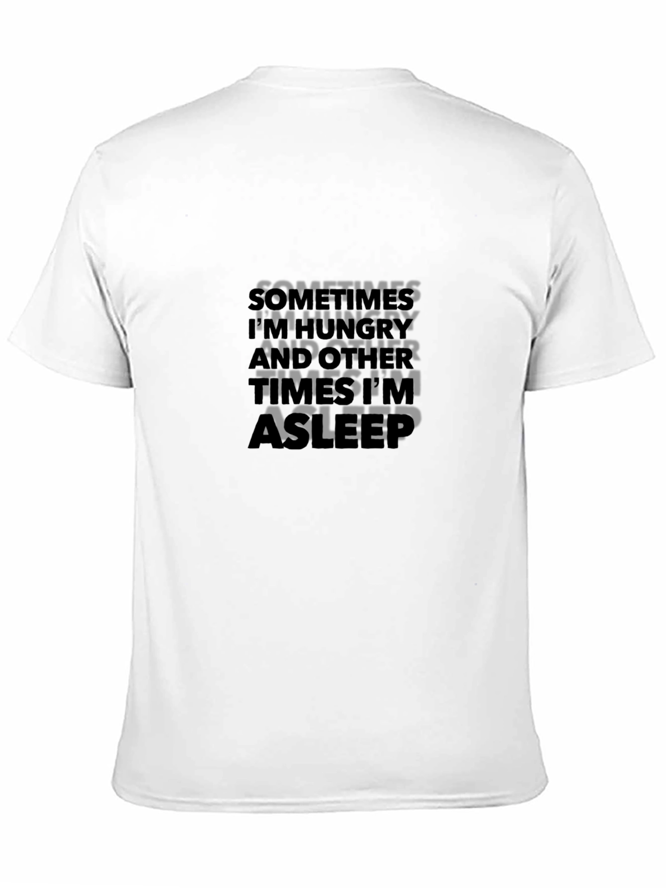 Funny Hungry/Asleep Black Graphic Tee