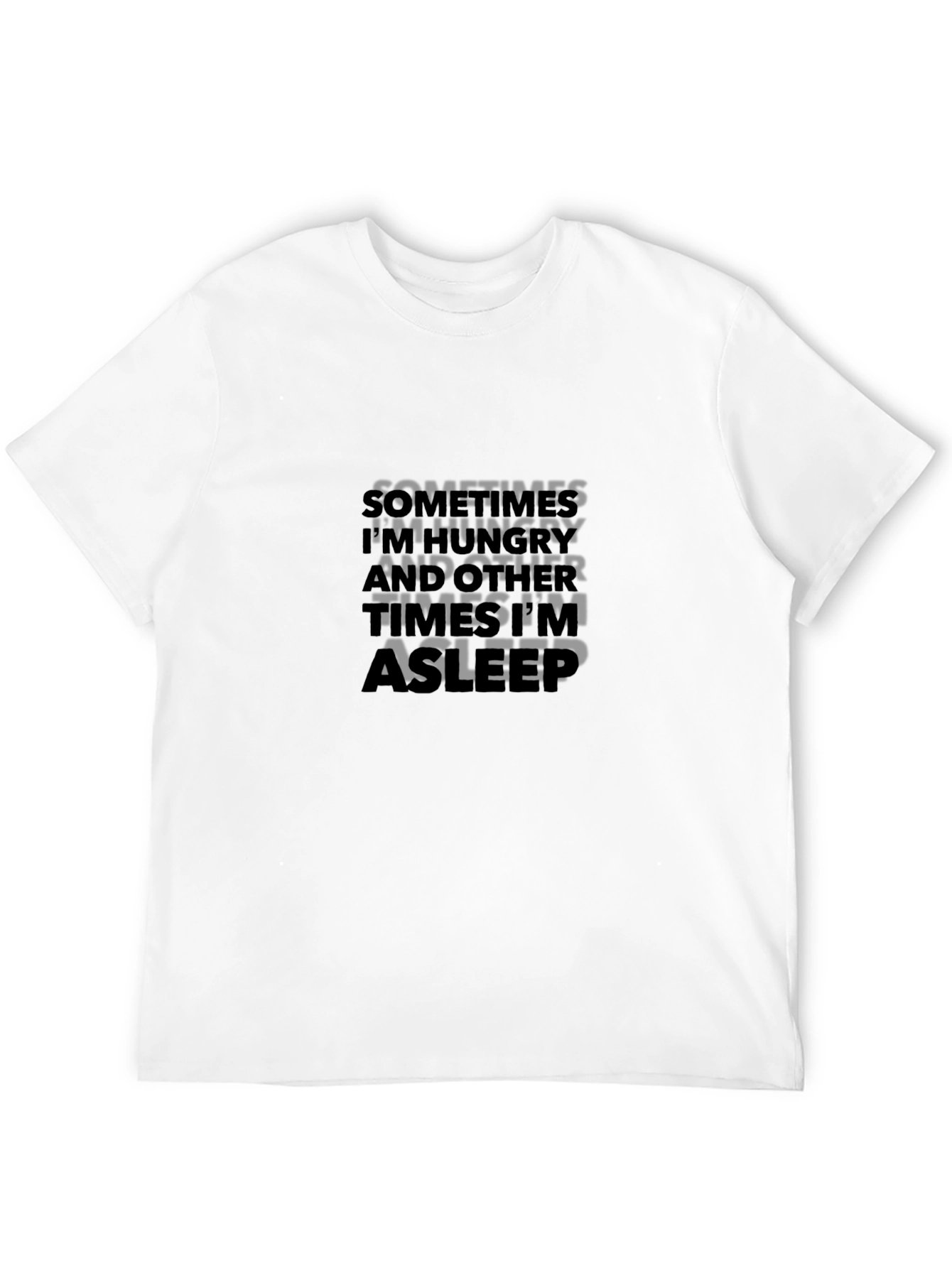 Funny Hungry/Asleep Black Graphic Tee