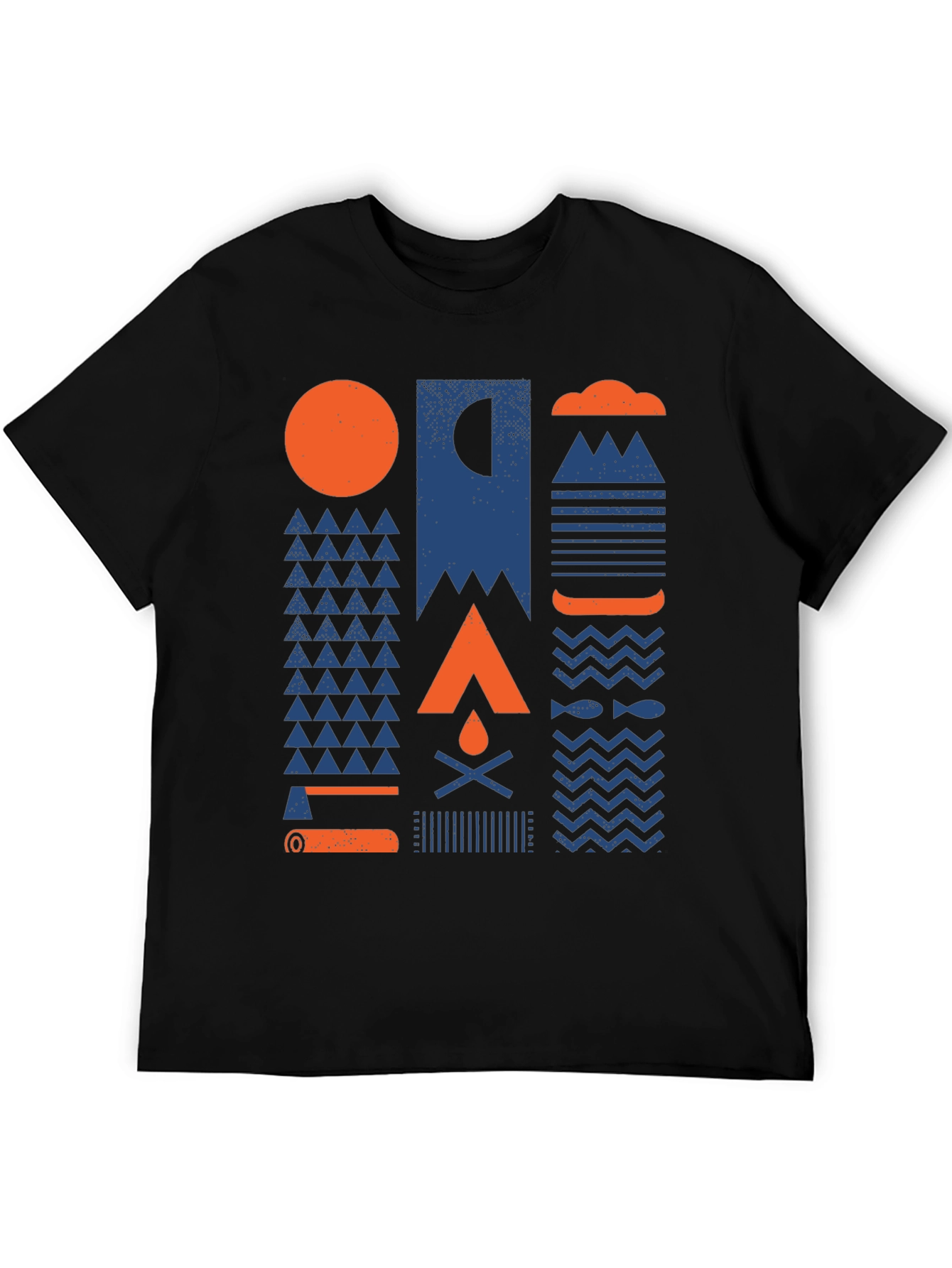 Geometric Camping Graphic Tee - Adventure Ready Shirt