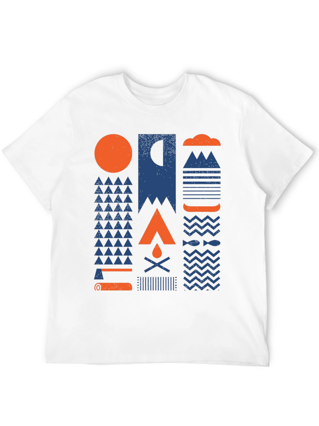 Geometric Camping Graphic Tee - Adventure Ready Shirt
