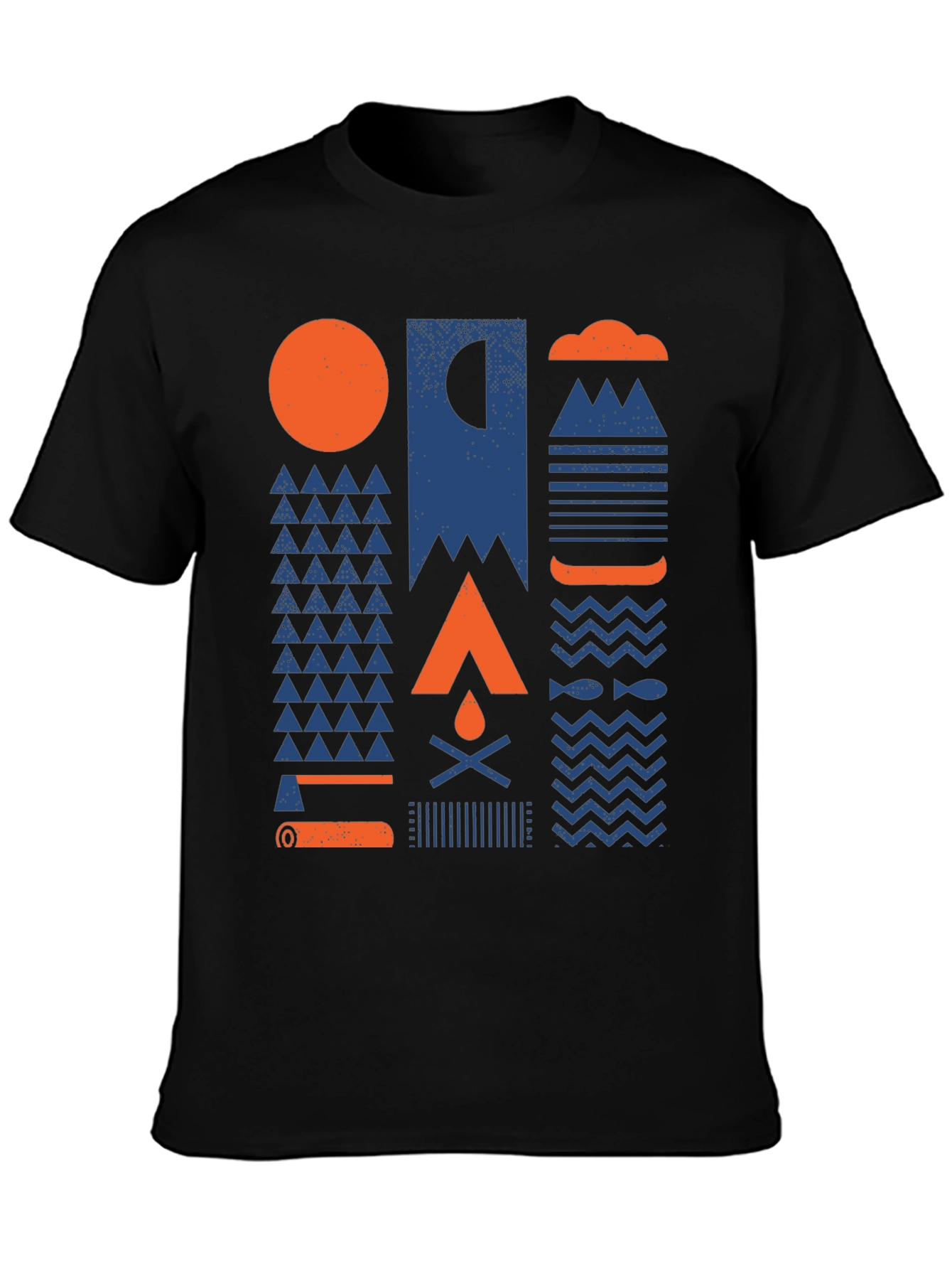 Geometric Camping Graphic Tee - Adventure Ready Shirt
