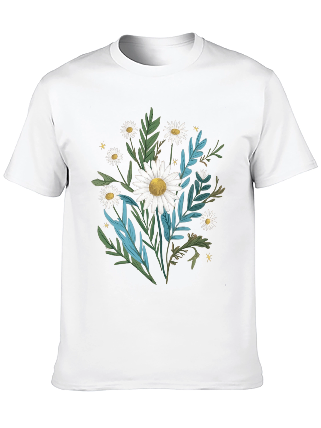 Daisy Floral Graphic Black T-Shirt