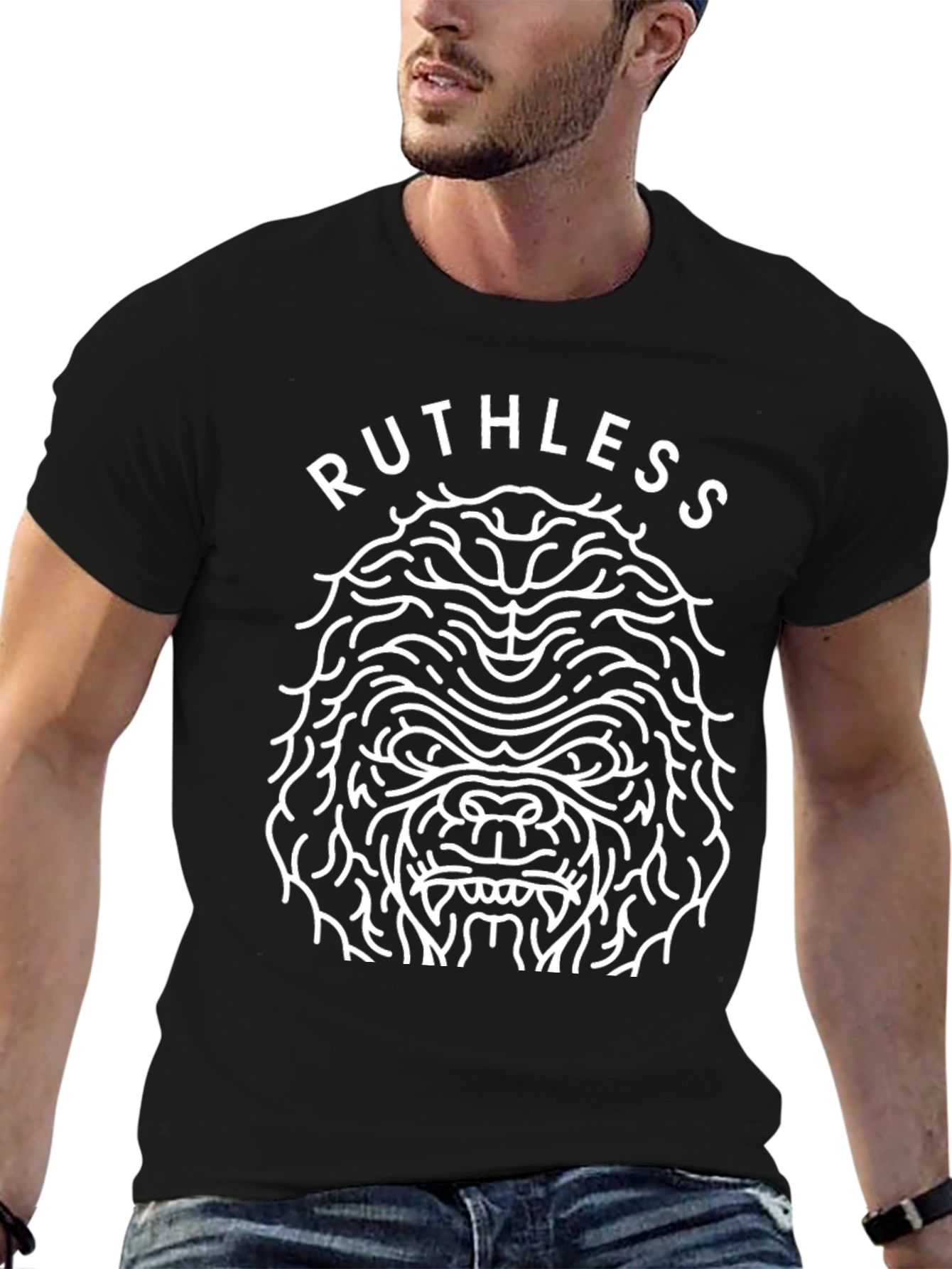 Ruthless Gorilla Graphic T-Shirt - Black
