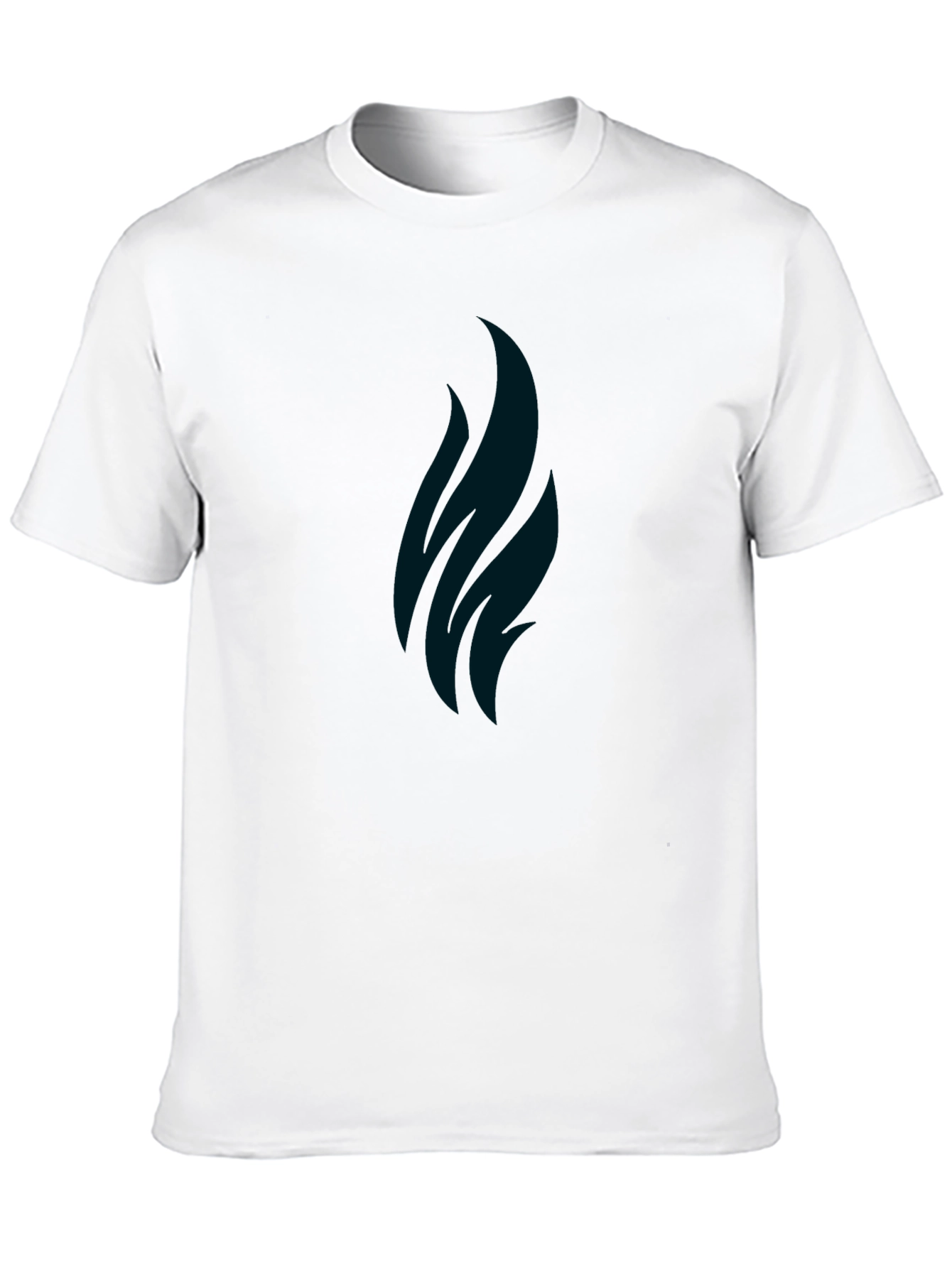Minimalist Black T-Shirt with Abstract Flame Design