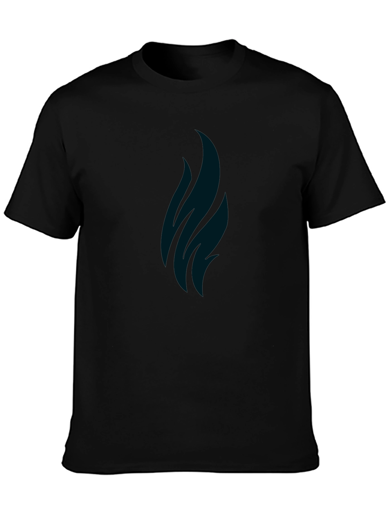 Minimalist Black T-Shirt with Abstract Flame Design
