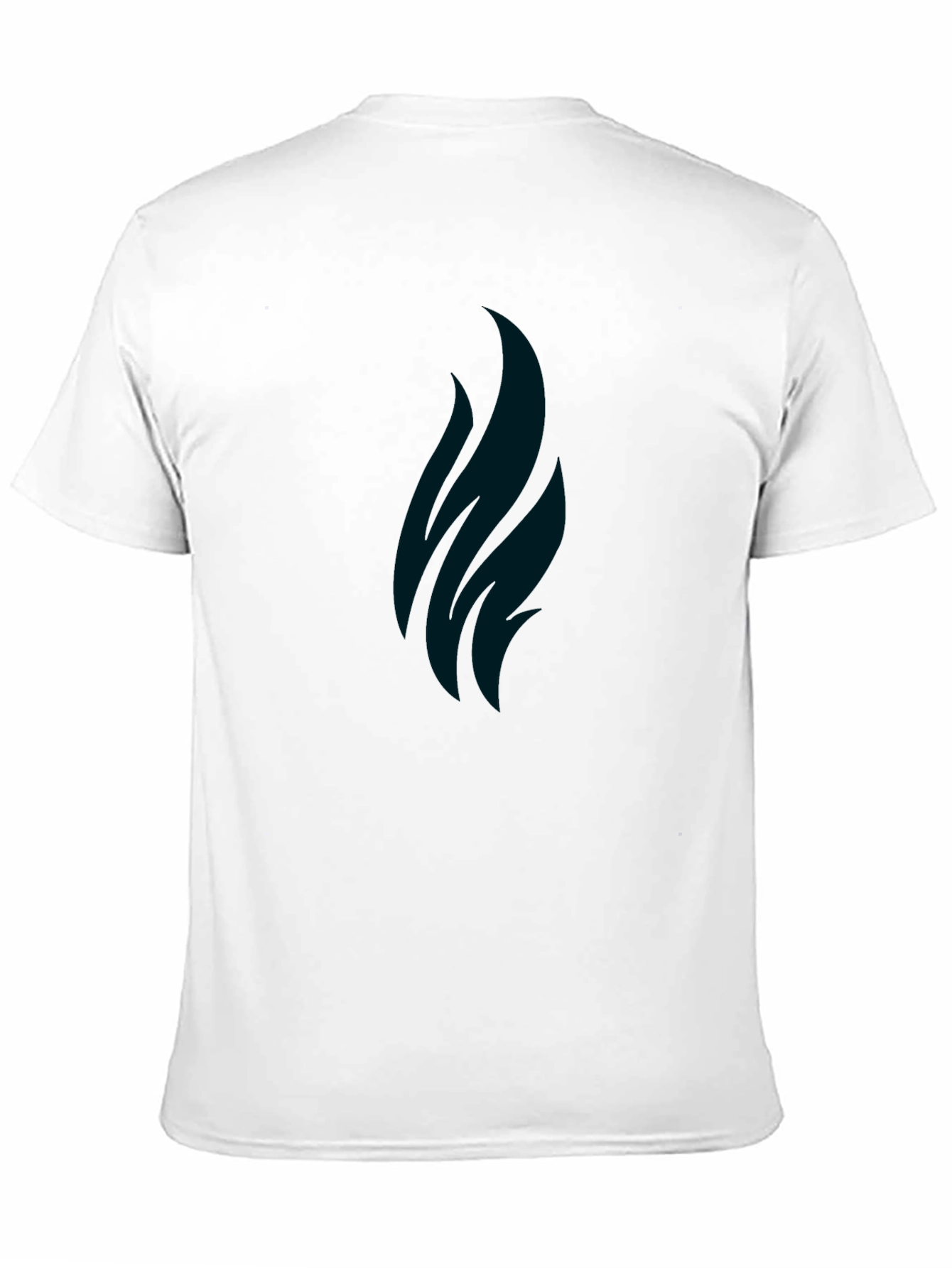 Minimalist Black T-Shirt with Abstract Flame Design