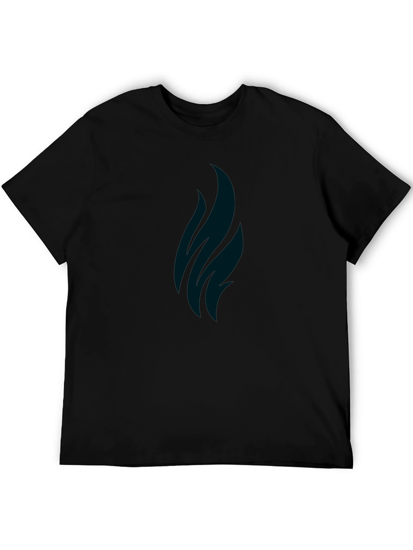 Minimalist Black T-Shirt with Abstract Flame Design