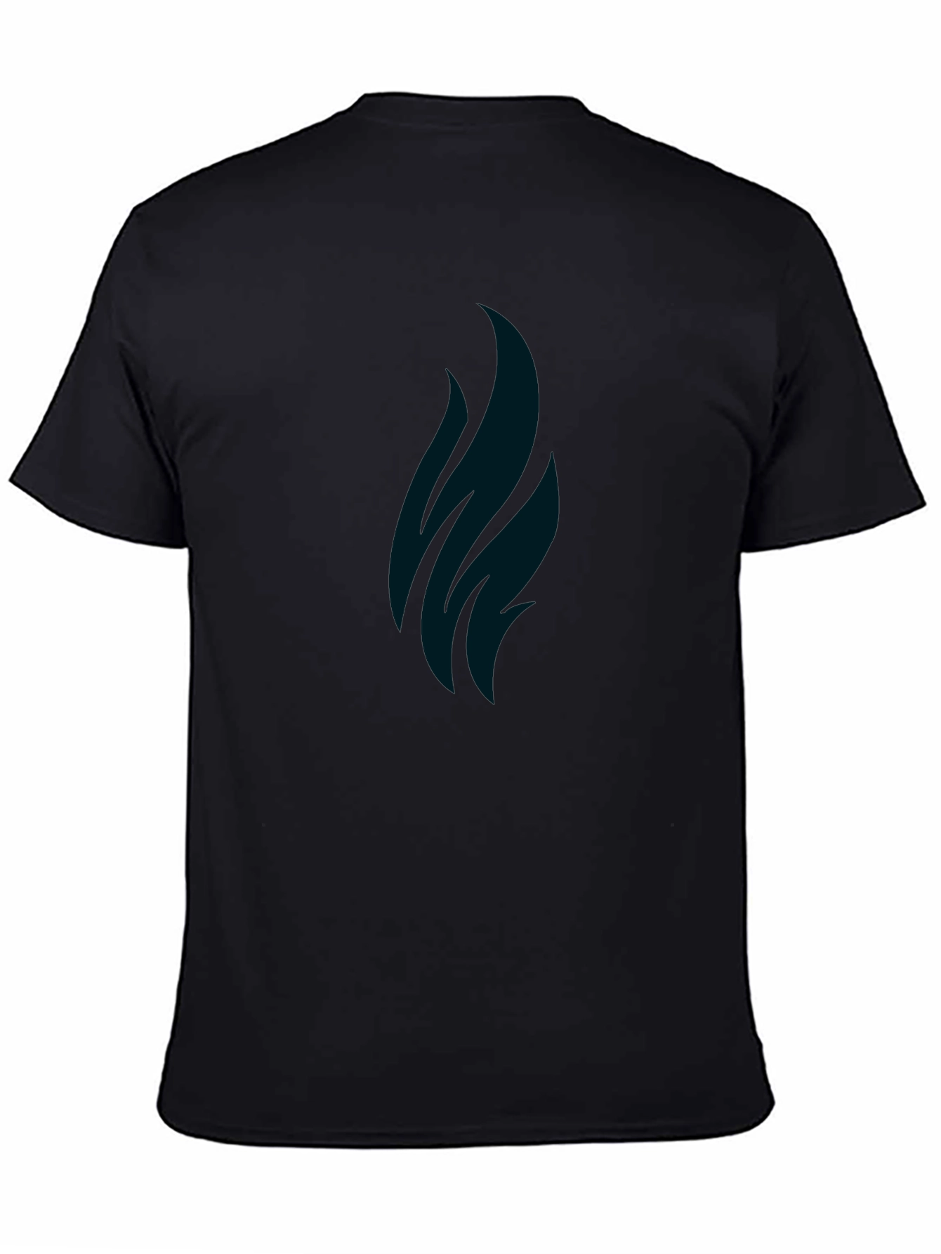 Minimalist Black T-Shirt with Abstract Flame Design