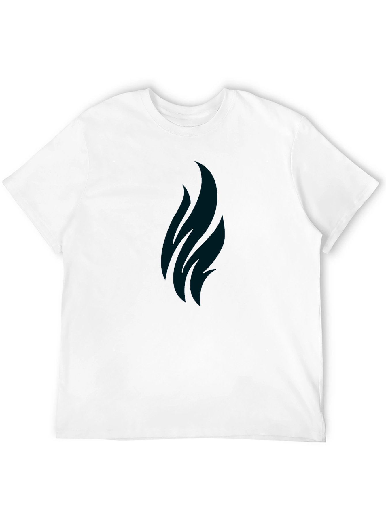 Minimalist Black T-Shirt with Abstract Flame Design