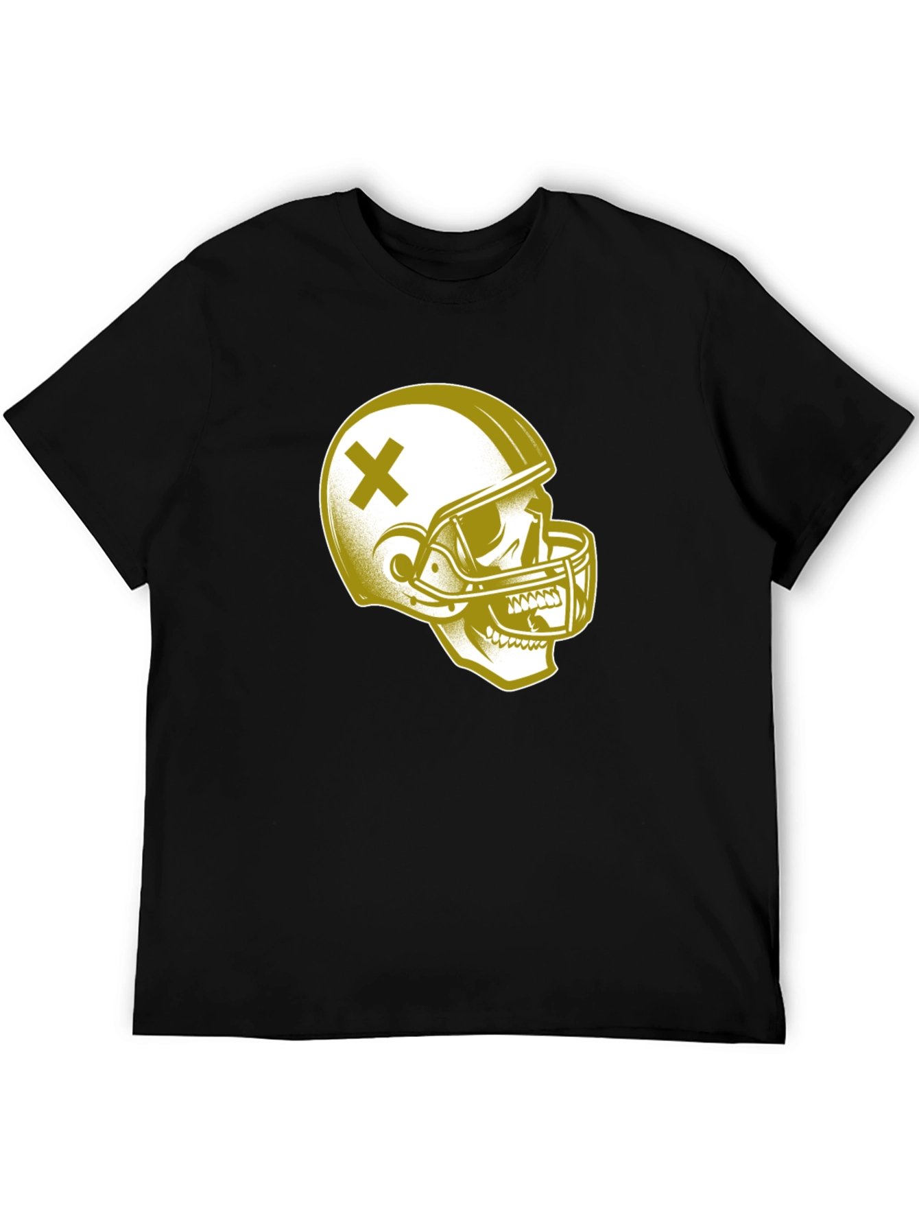 Skull Football Helmet Graphic T-Shirt