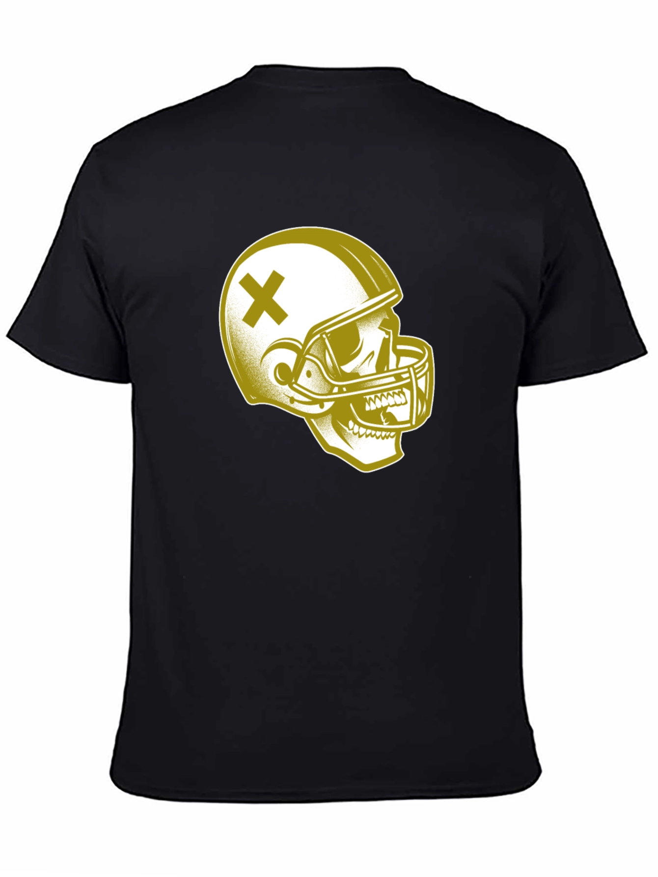 Skull Football Helmet Graphic T-Shirt