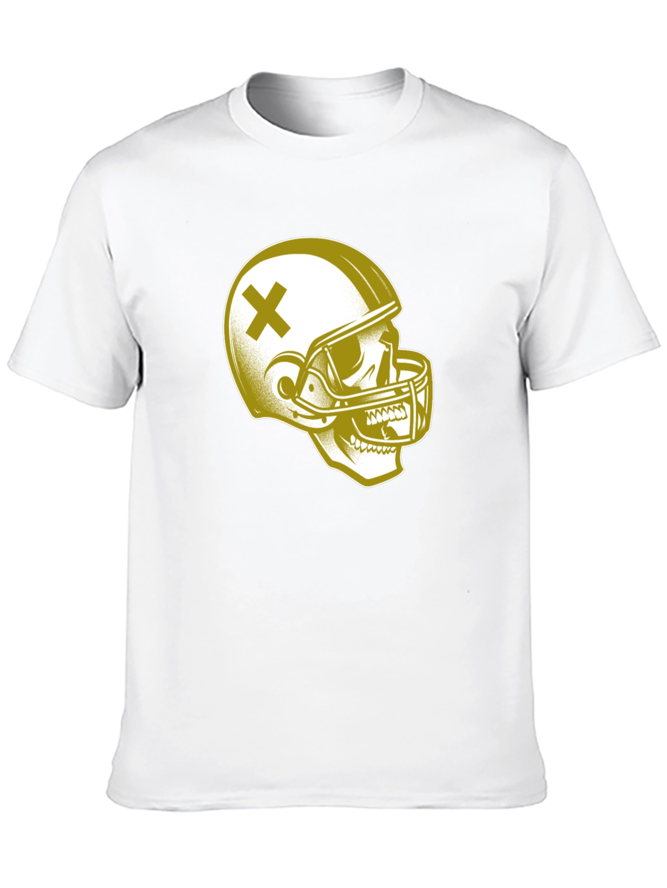 Skull Football Helmet Graphic T-Shirt
