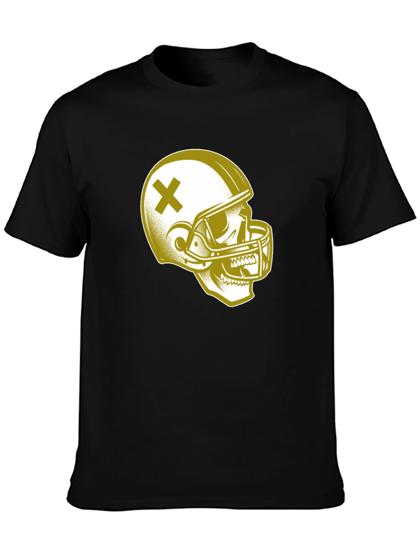 Skull Football Helmet Graphic T-Shirt