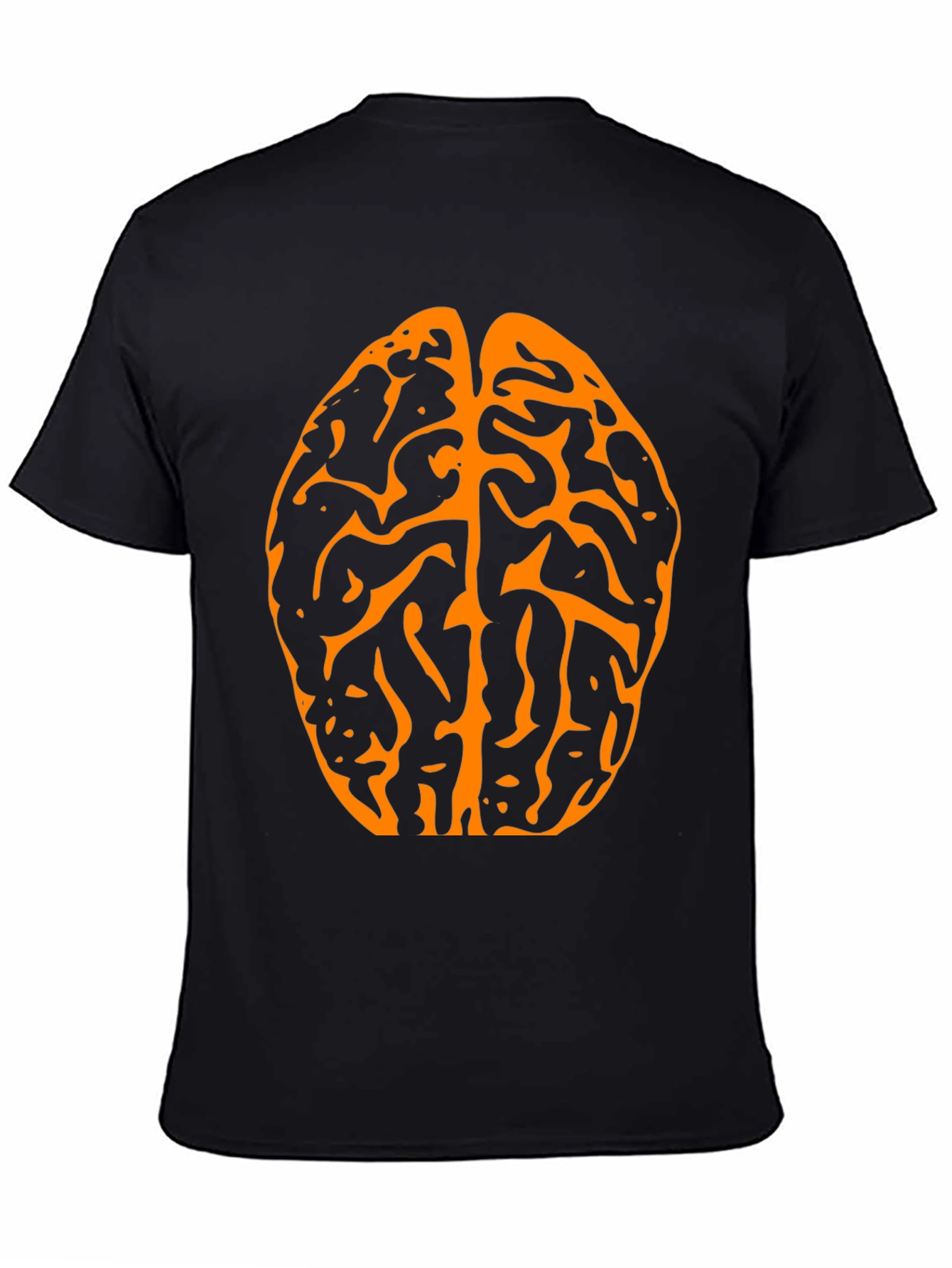 Brain Graphic Tee - Black Cotton T-Shirt