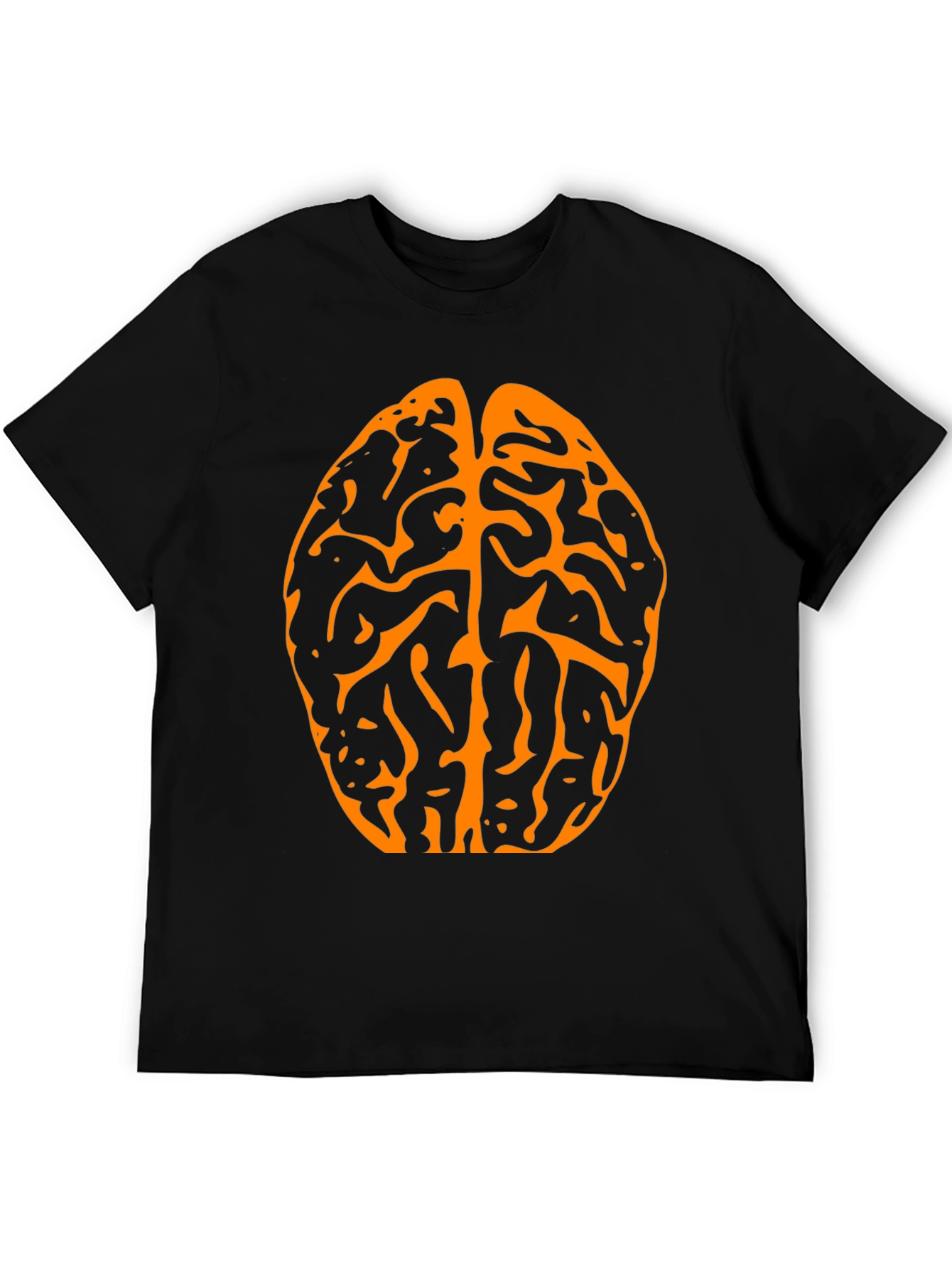Brain Graphic Tee - Black Cotton T-Shirt