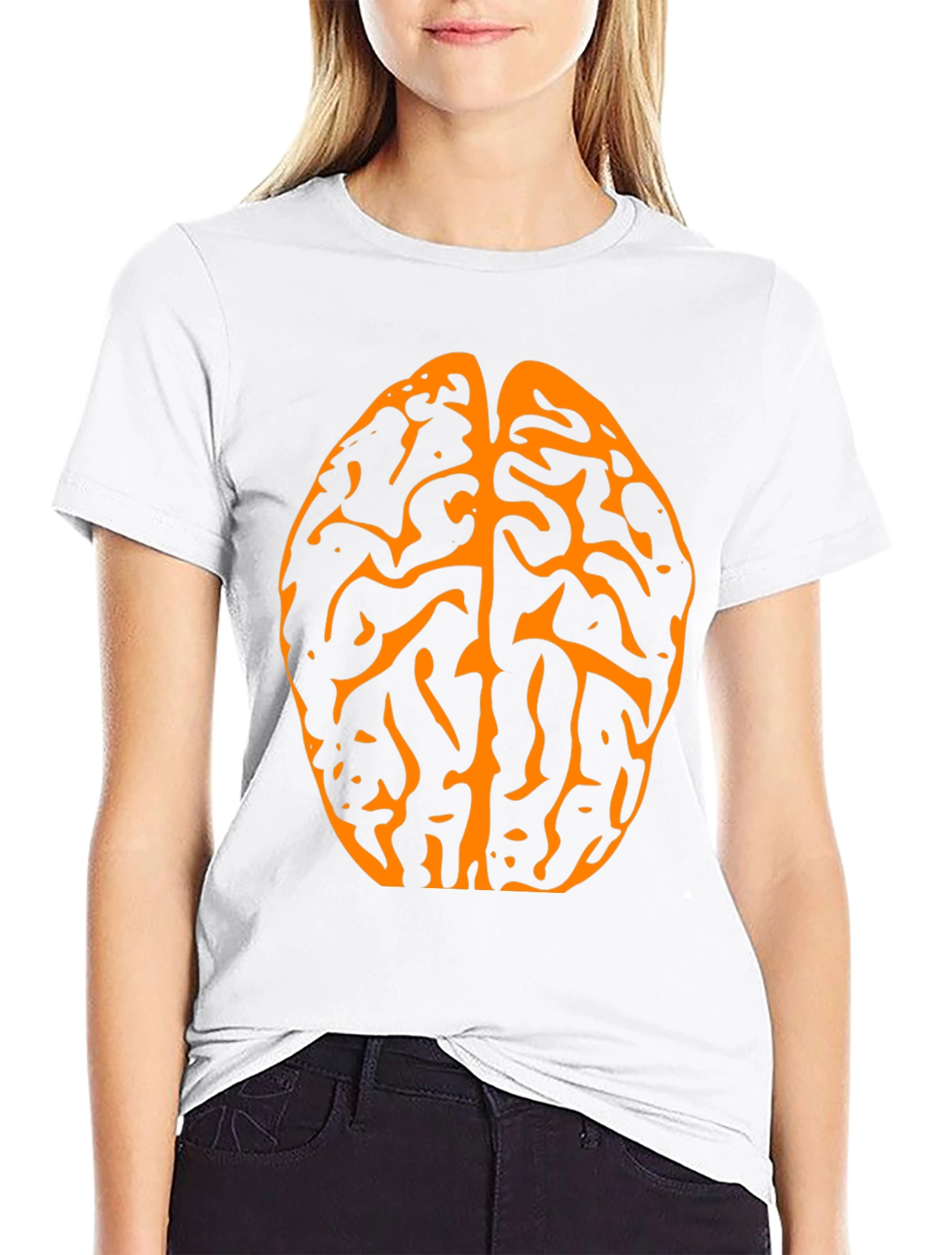 Brain Graphic Tee - Black Cotton T-Shirt