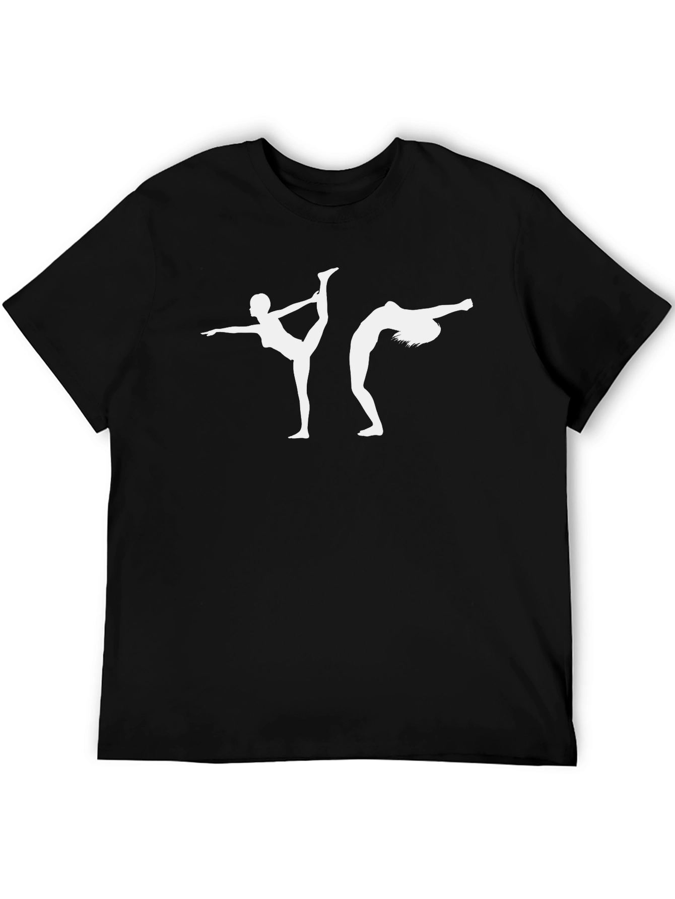Yoga Pose Graphic Tee - Black Cotton Blend