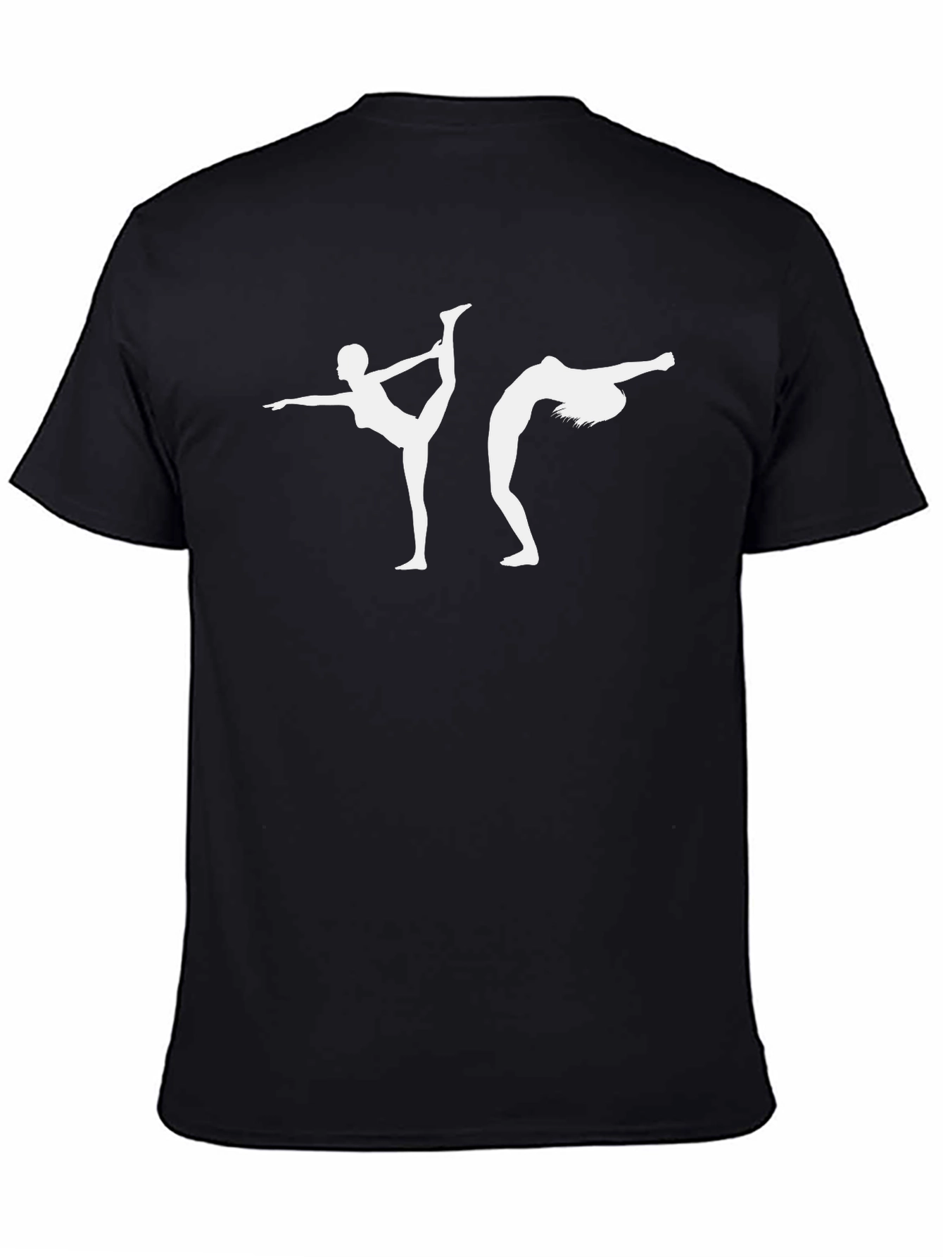 Yoga Pose Graphic Tee - Black Cotton Blend