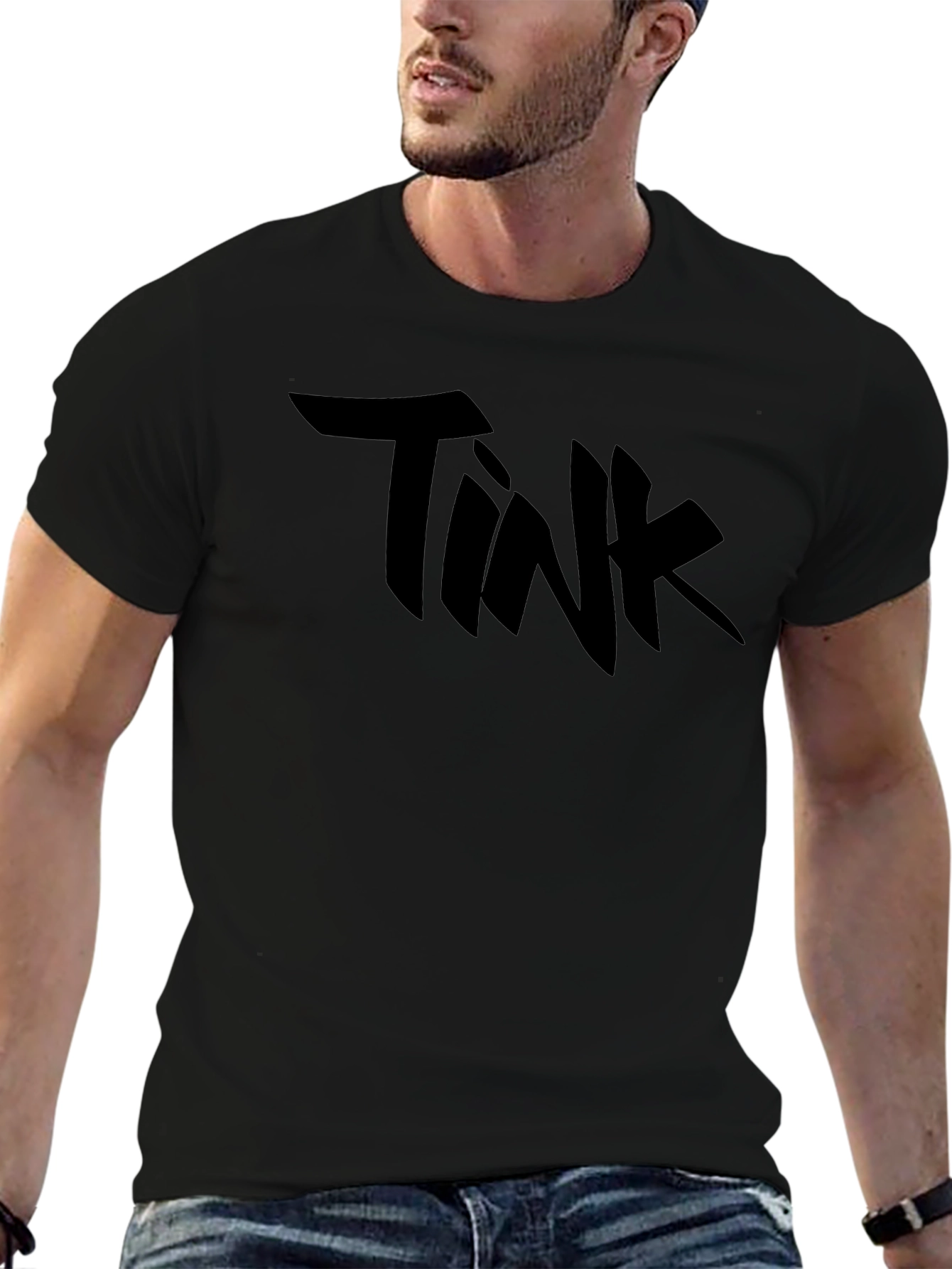 TINK Graphic Tee - Black Cotton Blend T-Shirt