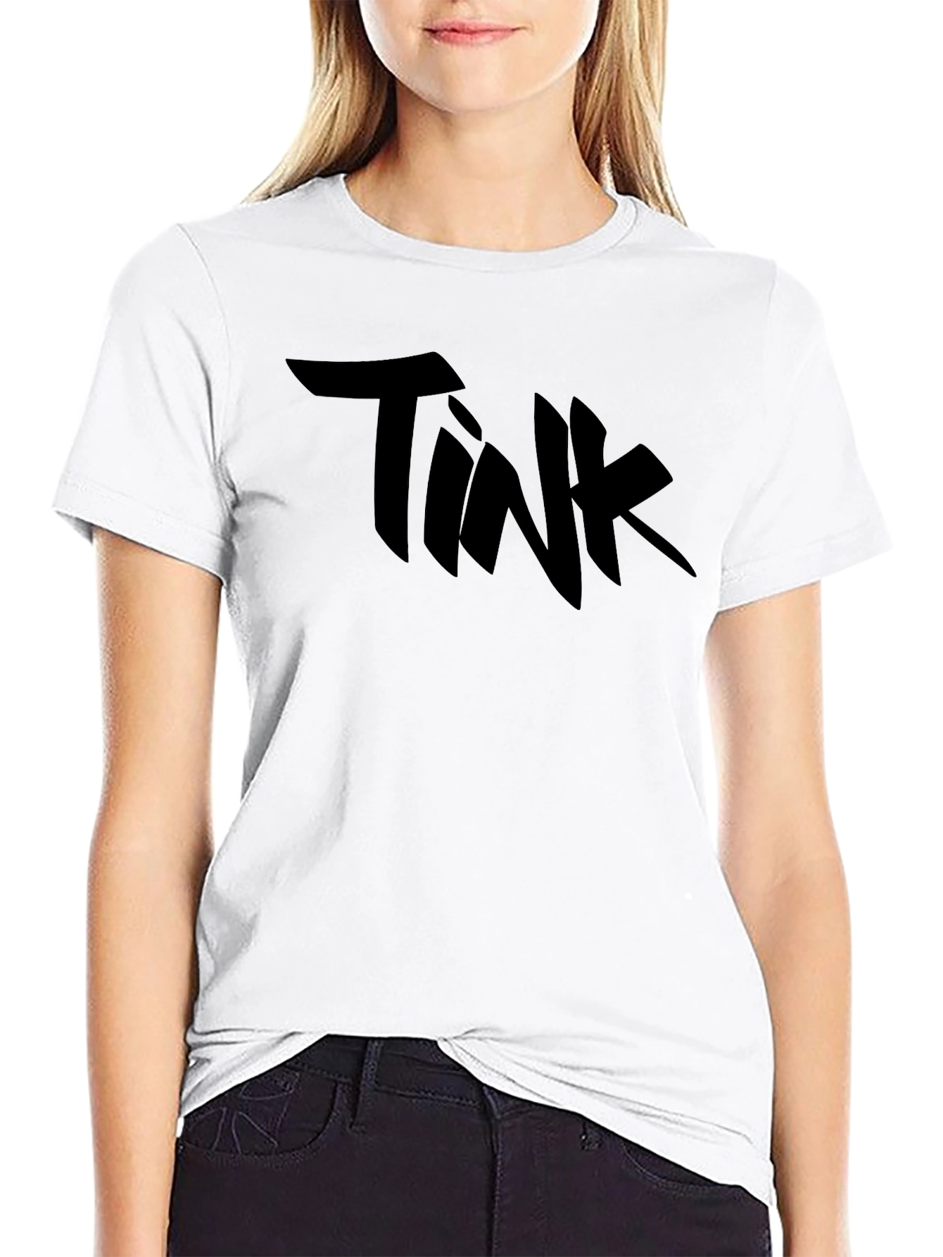 TINK Graphic Tee - Black Cotton Blend T-Shirt