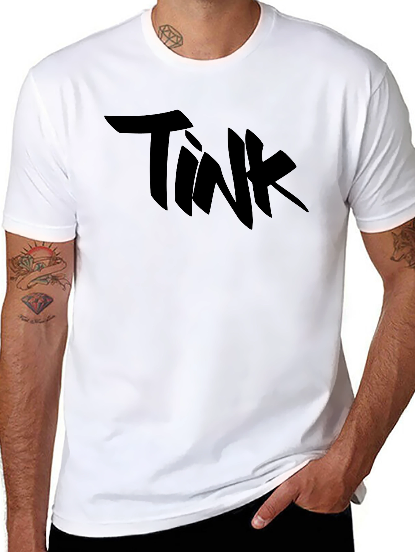 TINK Graphic Tee - Black Cotton Blend T-Shirt
