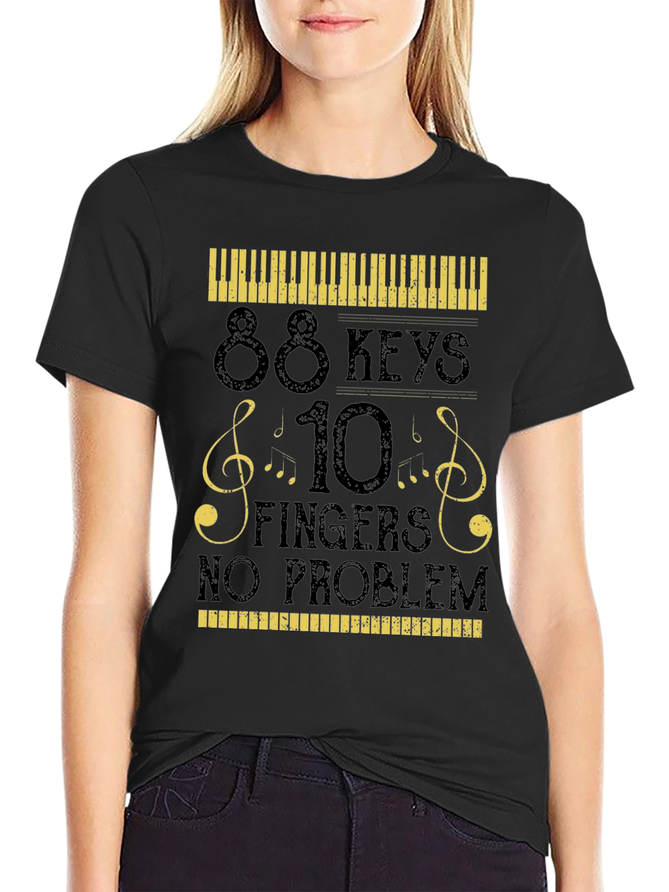 88 Keys 10 Fingers No Problem Musician T-Shirt